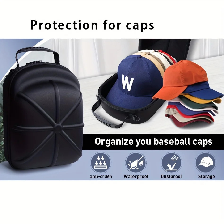 1pc Baseball Hat Travel Bag – EVA Hard Shell Cap Carrier & Organizer