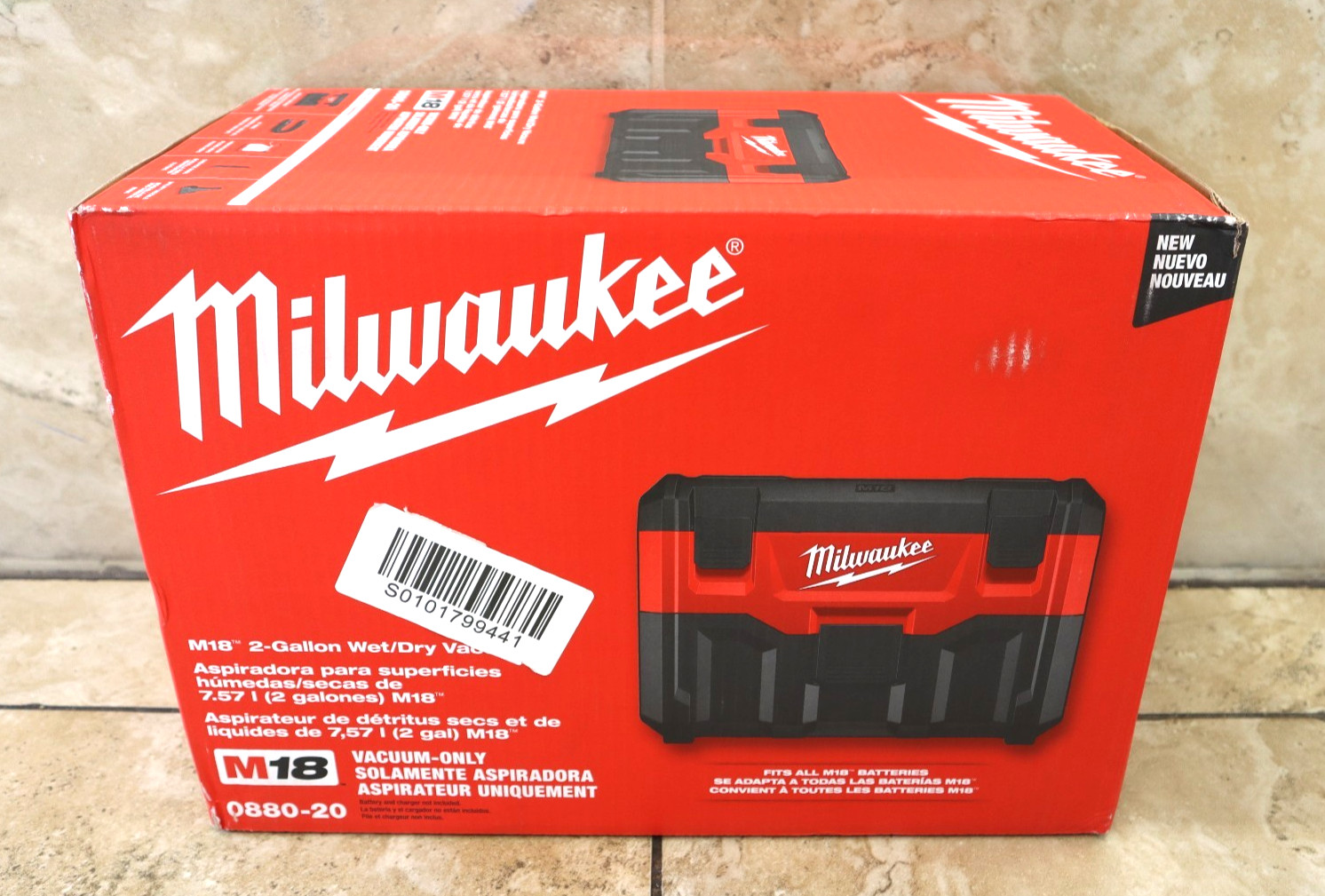 MILWAUKEE M18 2-GALLON WET / DRY VACUUM MODEL 0880-20 / NEW, FREE SHIPP.