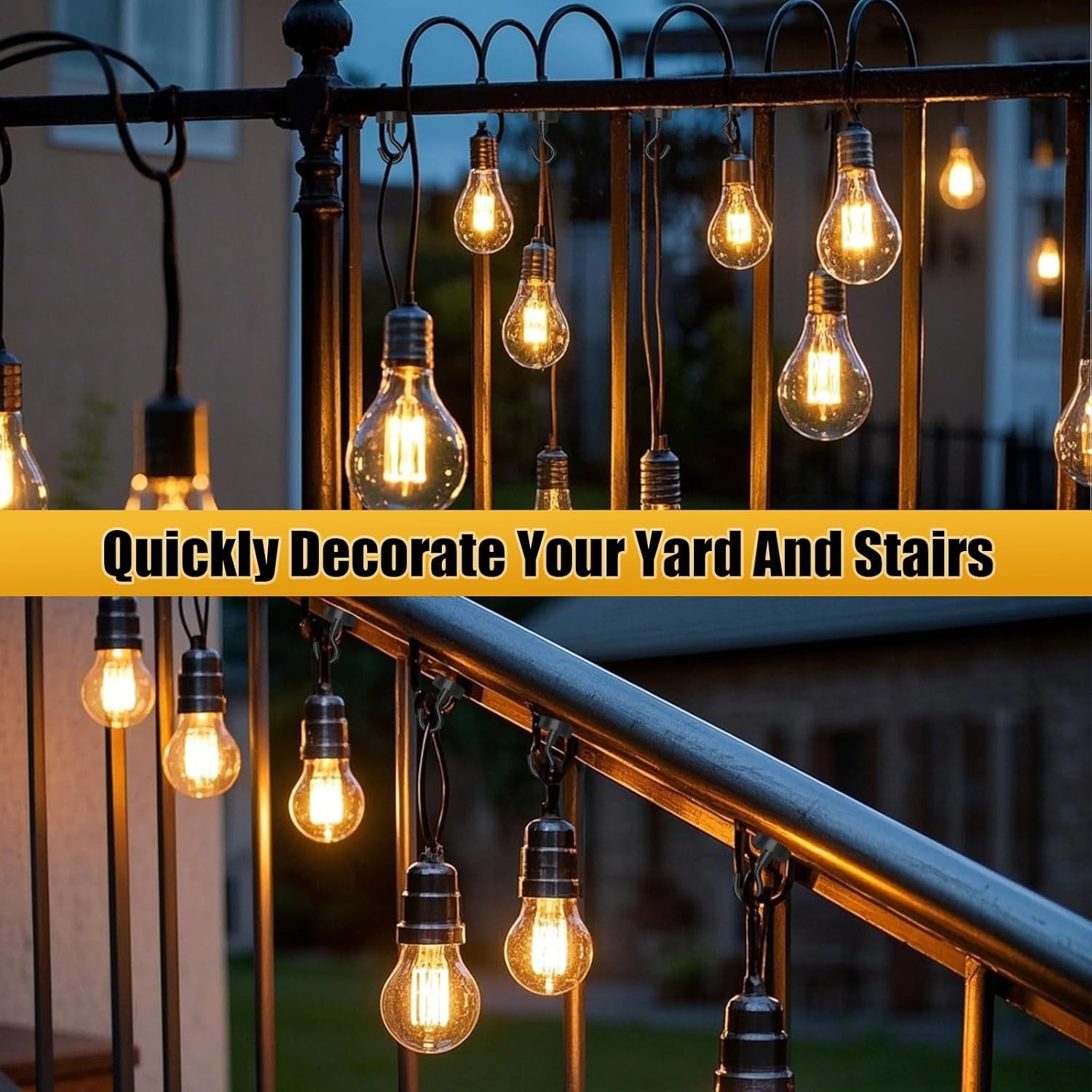 Elegant 60PCS Black Magnetic Hooks for Outdoor String Lights – 30lbs+ Capacity