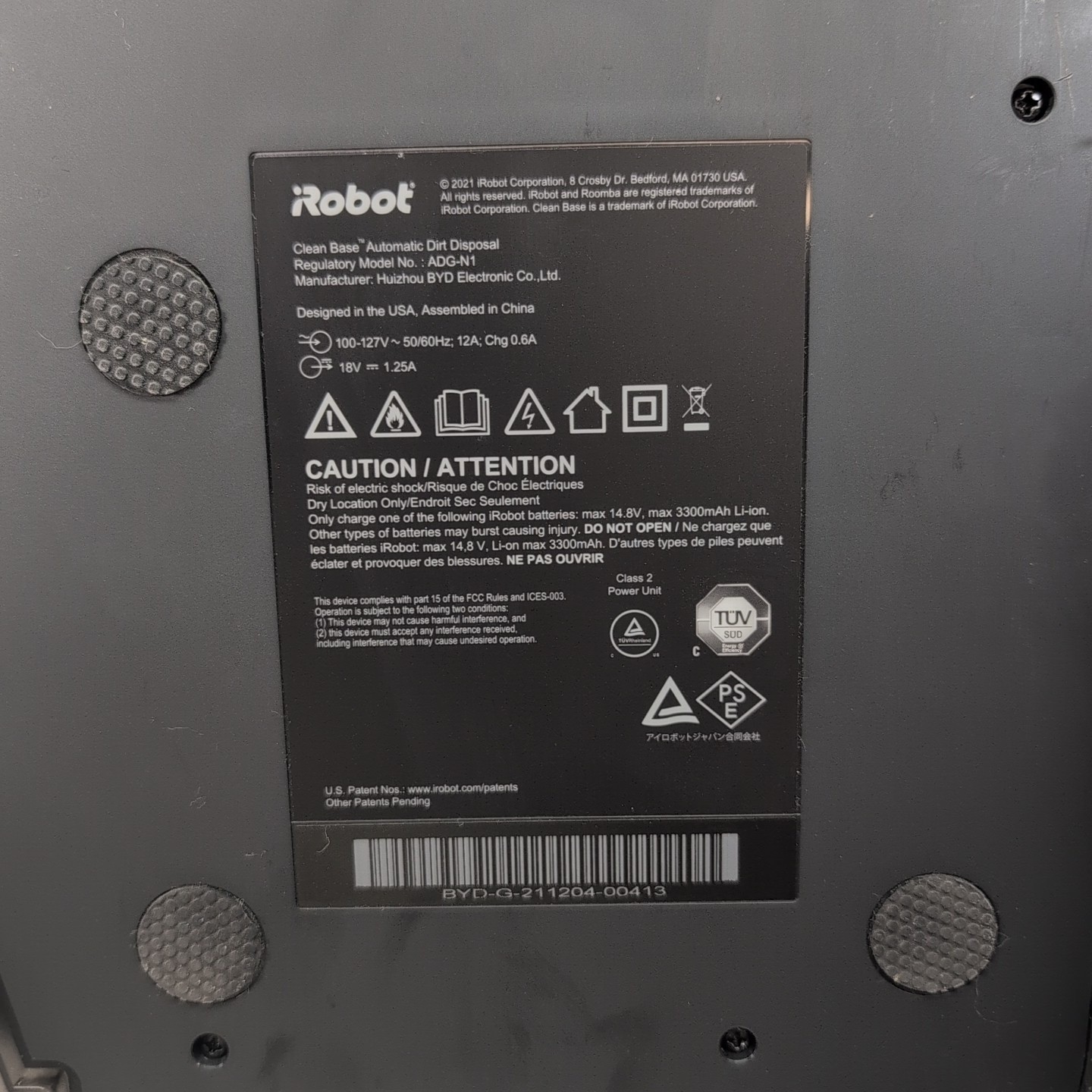 iRobot Clean Base Dirt Disposal Charging Dock ADG-N1 Roomba J7 J8 J6 Works