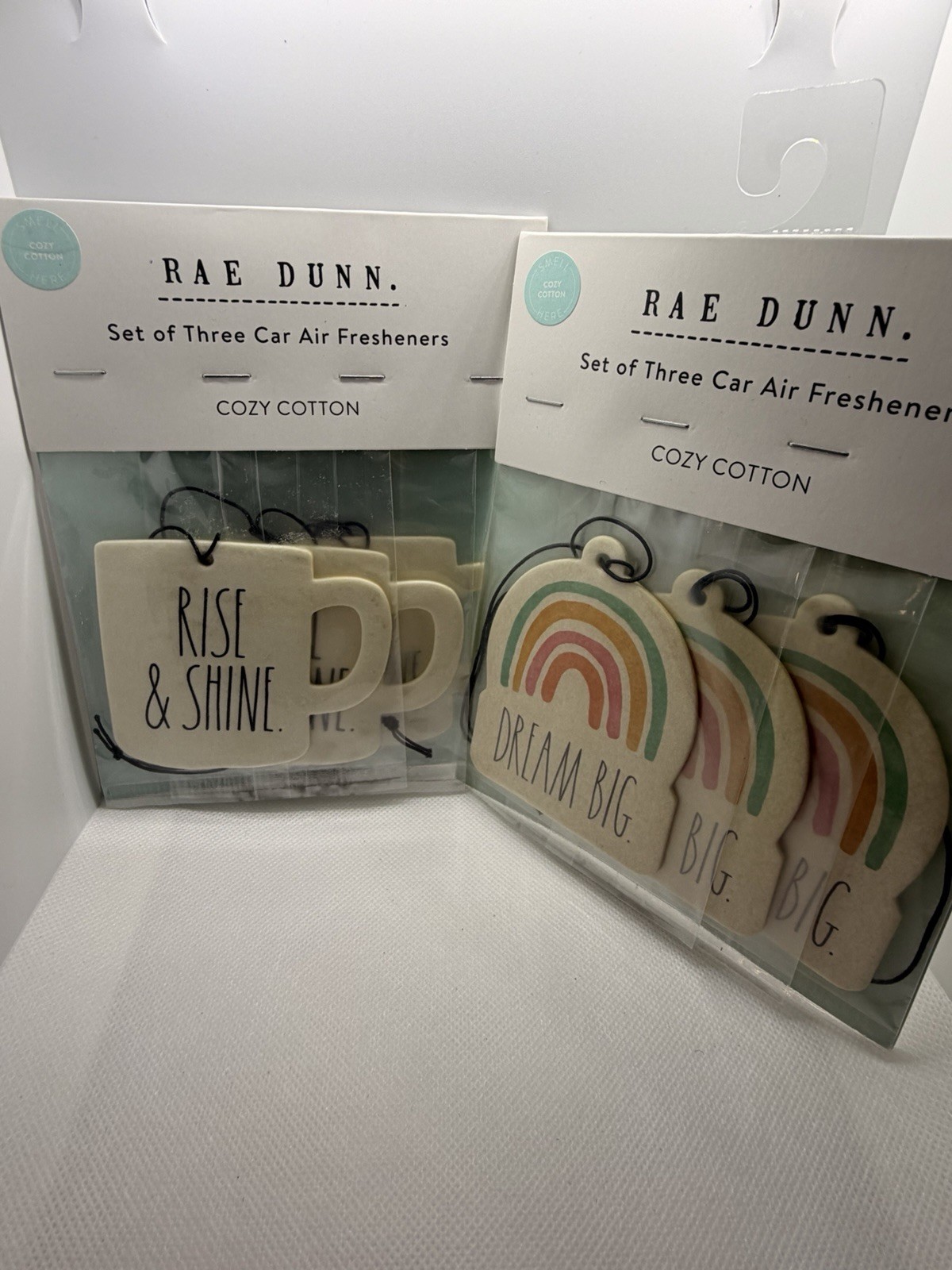 Rae Dunn Car Air Fresheners, Set of 2, Each with 3 See Pictures