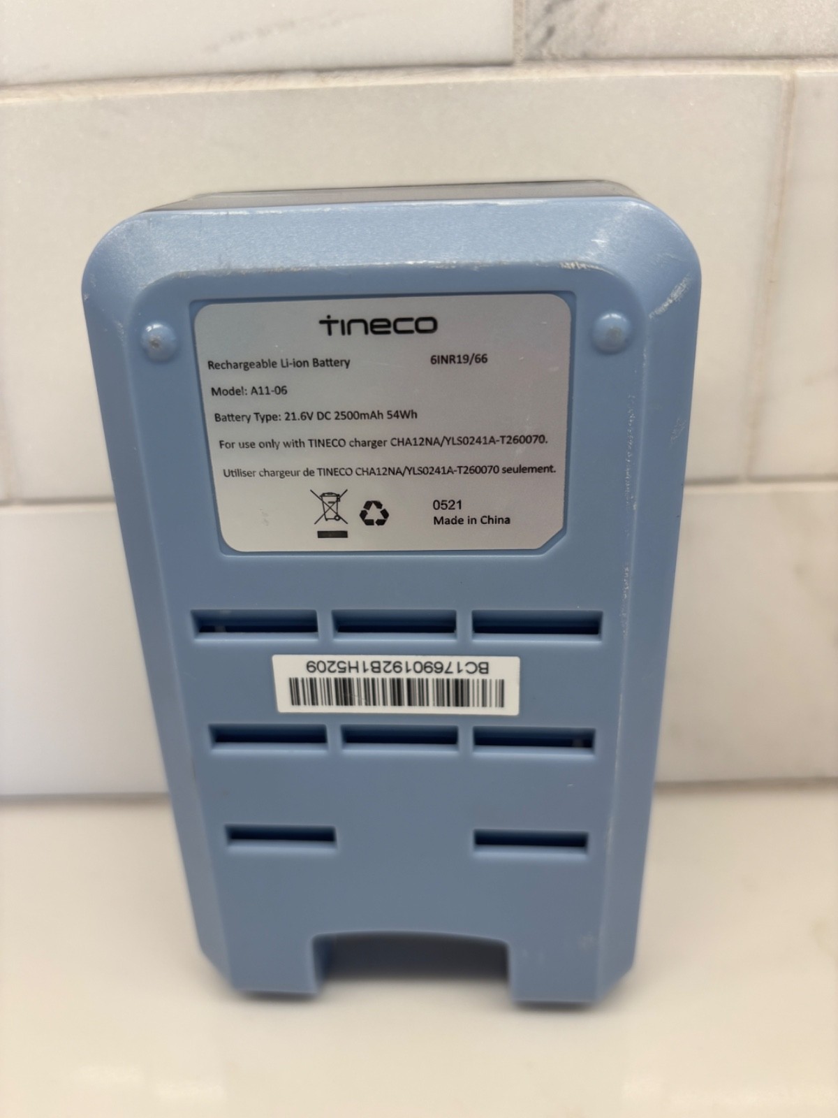 Tineco: A11-06 Hero Battery Replacements Li-ion 21.6v, A11 Space Blue.