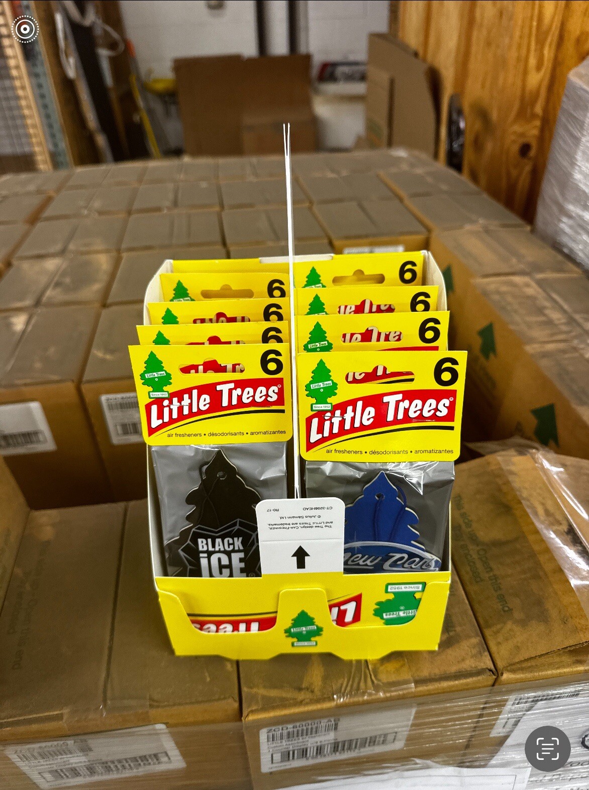 Little Trees Black Ice Car Air Freshener 48-Pack Case New Car & Black Ice Scent