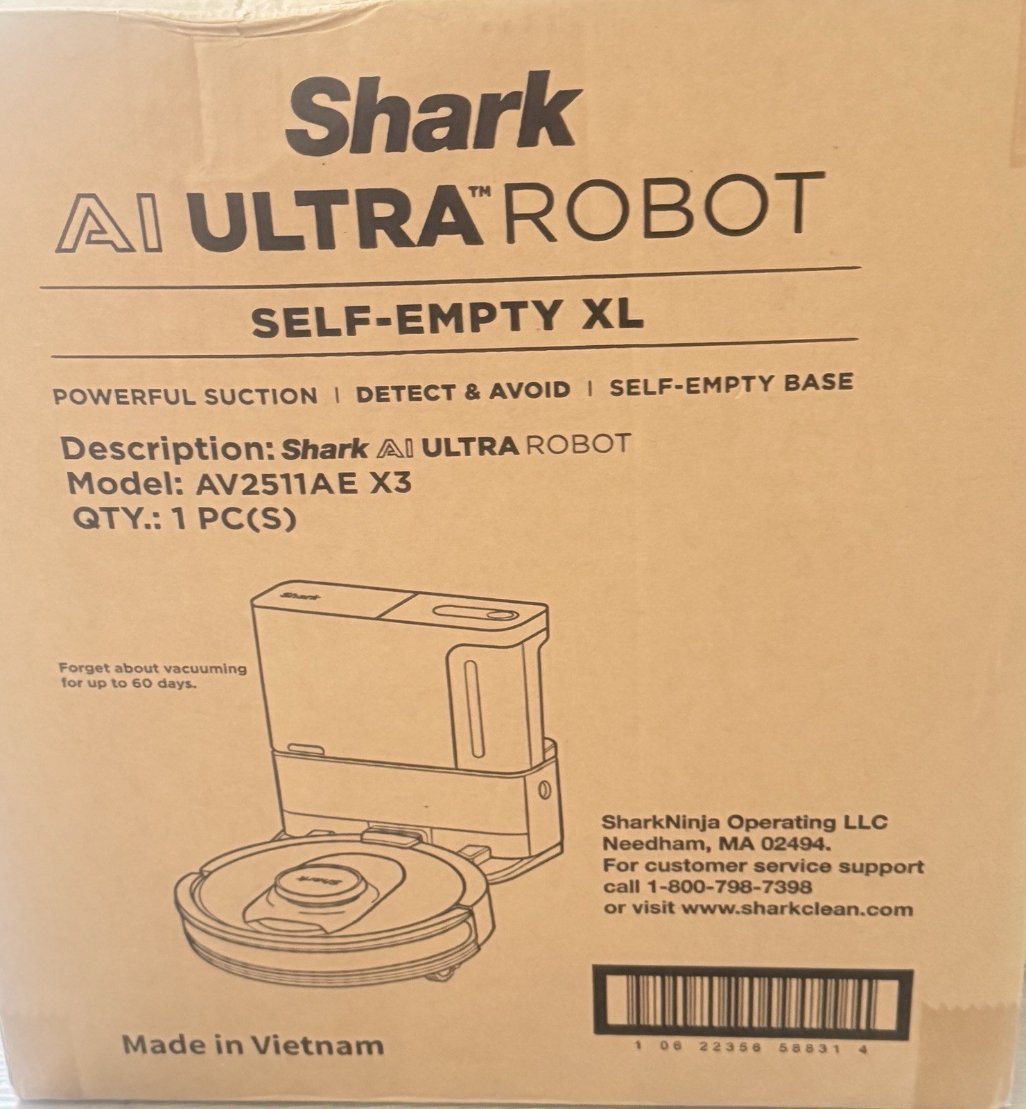 Shark AI Ultra Robot Vacuum Self-Empty XL AV2511AE – Brand New Sealed