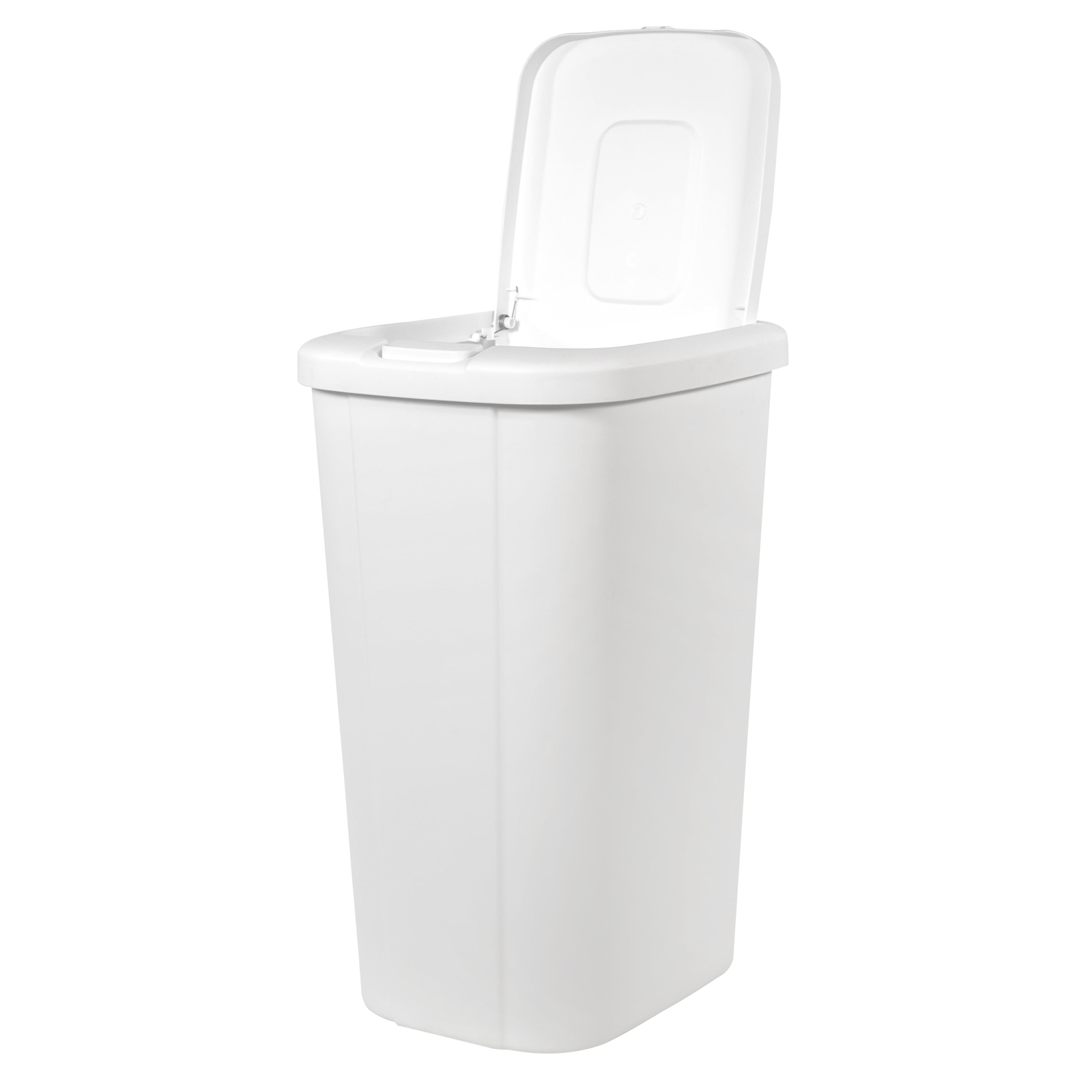 Hefty 13.3 Gallon Trash Can, Plastic Touch Top Kitchen Trash Can, White