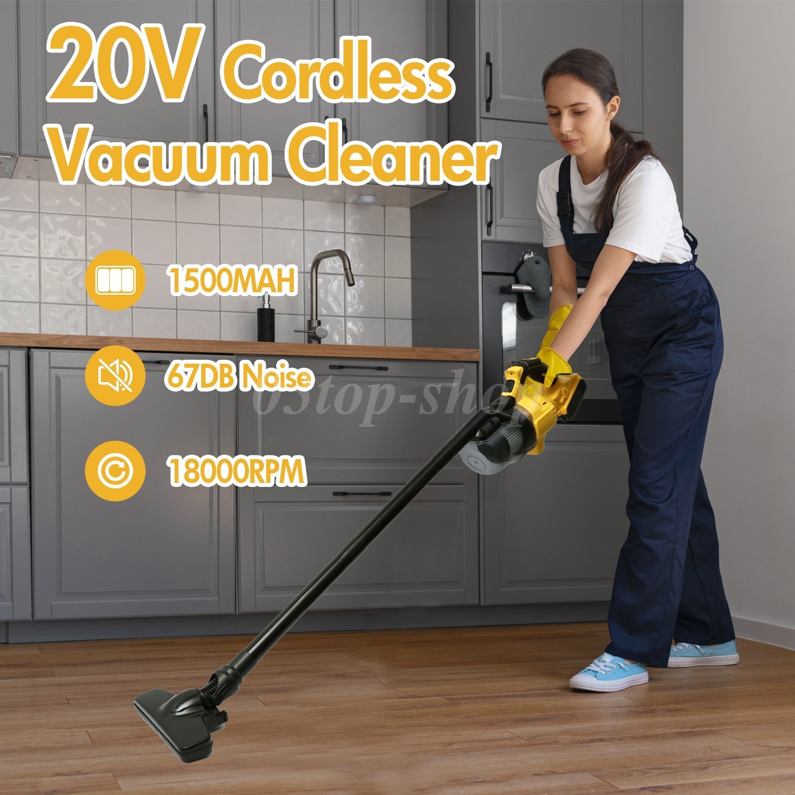 500W Cordless Handheld Vacuum Cleaner Portable Car Auto Home Wireless W/ Battery