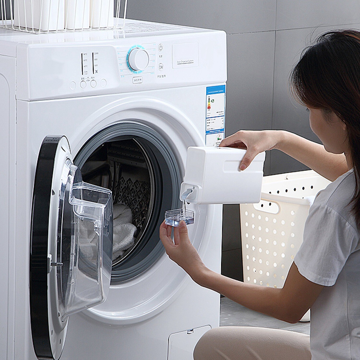 1L Refillable Laundry Bottle Container for Detergent Liquid Replacement Bottles