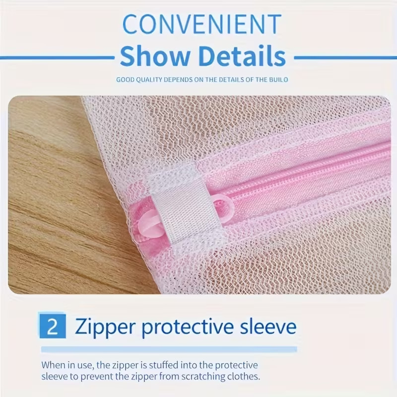 Mesh Laundry Bags Heavy-Duty/ Delicates with Non Rust Zipper- White Laundry Bag