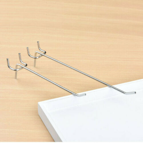 2″,4″,6″,8″ Long Peg Board Shelving Hooks 1/8″ Thick Zinc Steel-PACK 20,PACK 100