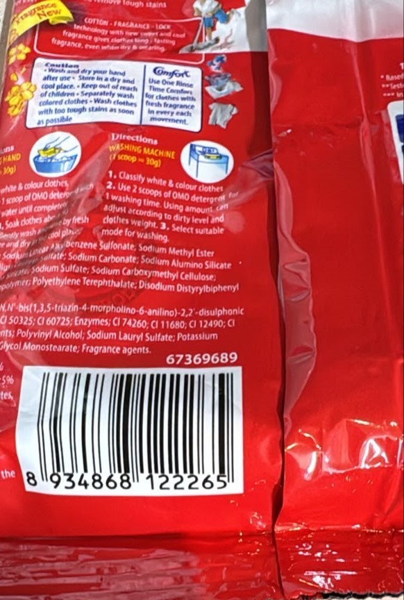 OMO Ultra-Fast Clean Laundry Detergent Powder – Pack of 6 (100g 3.53Oz Each)