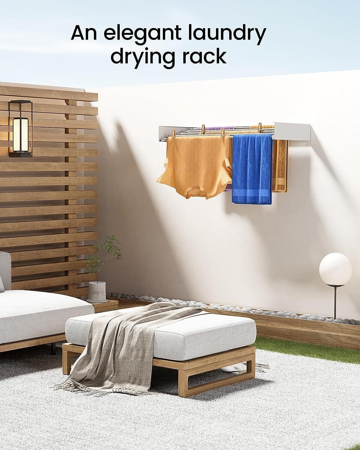 Laundry Drying Rack Collapsible, Wall Mounted, Clothes Drying Rack 40in/31.5in
