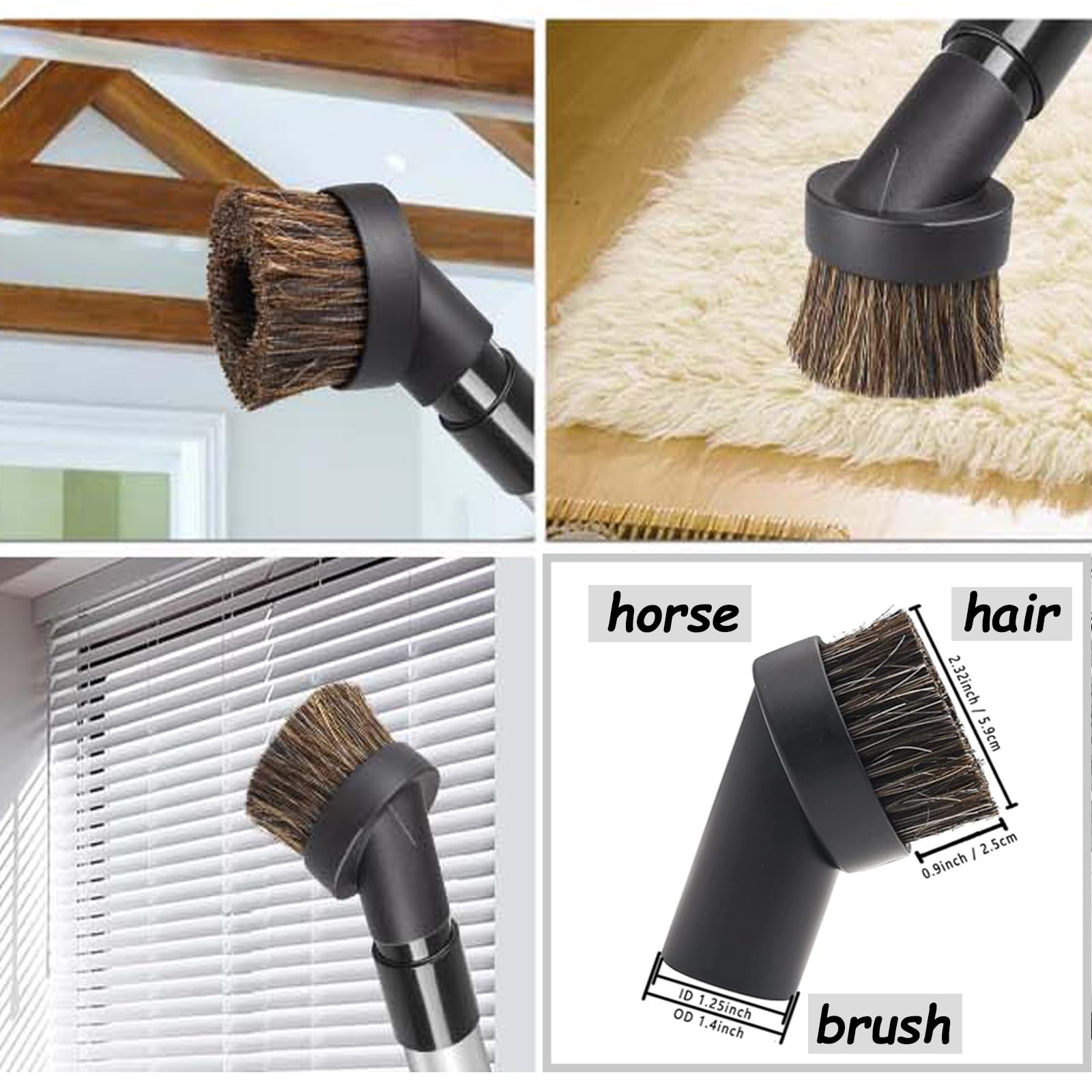 9 Pcs Universal Shop Vac Accessories Kit 1 1/4 inch & 1 3/8 32mm, 35mm, Black