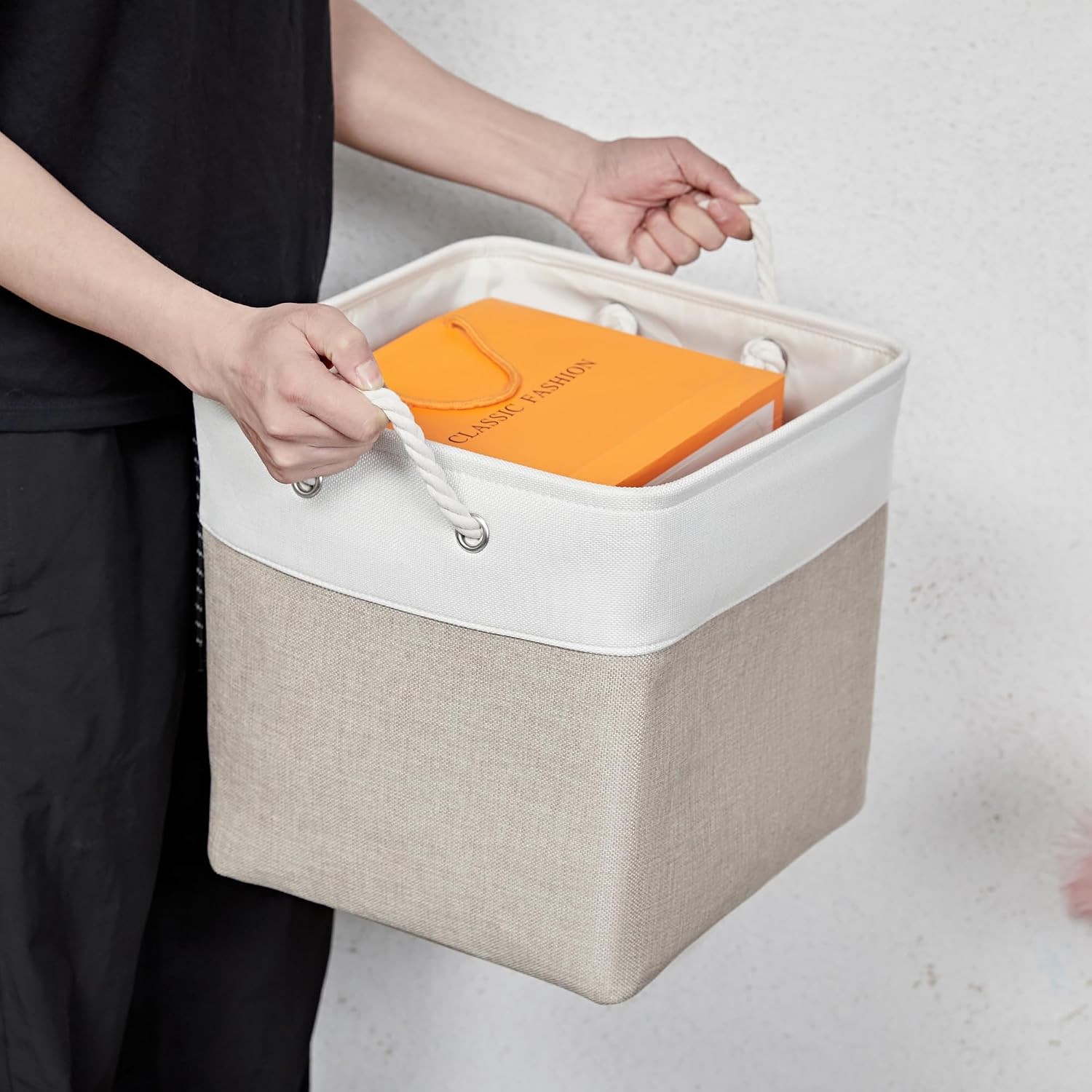 13 Inch 6 Pack Foldable Fabric Storage Cubes with Handles | Home Cube Storage