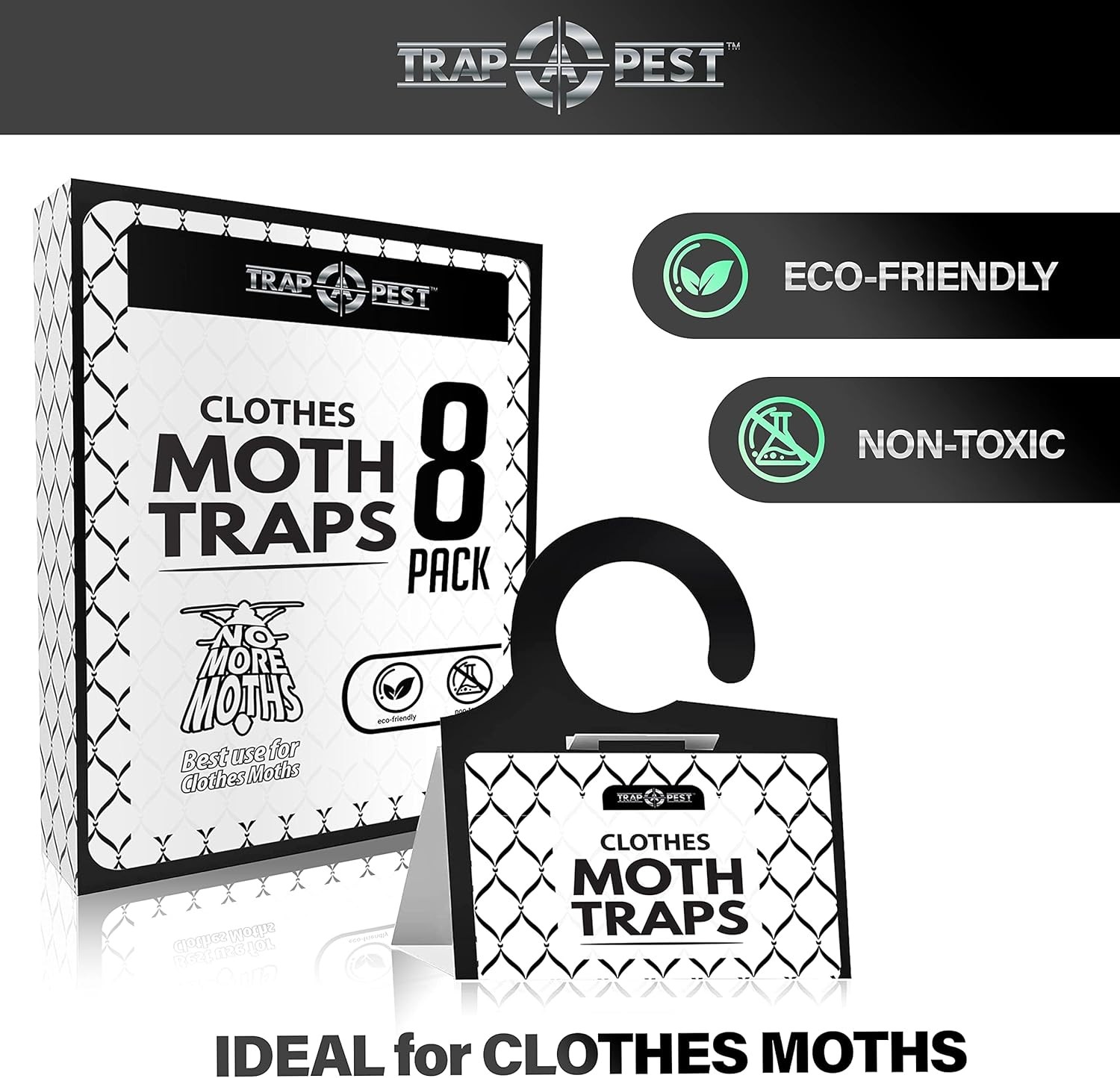 Clothing Moth Traps – 8 Pack – Non Toxic Moth Traps for Clothes with Pheromone A