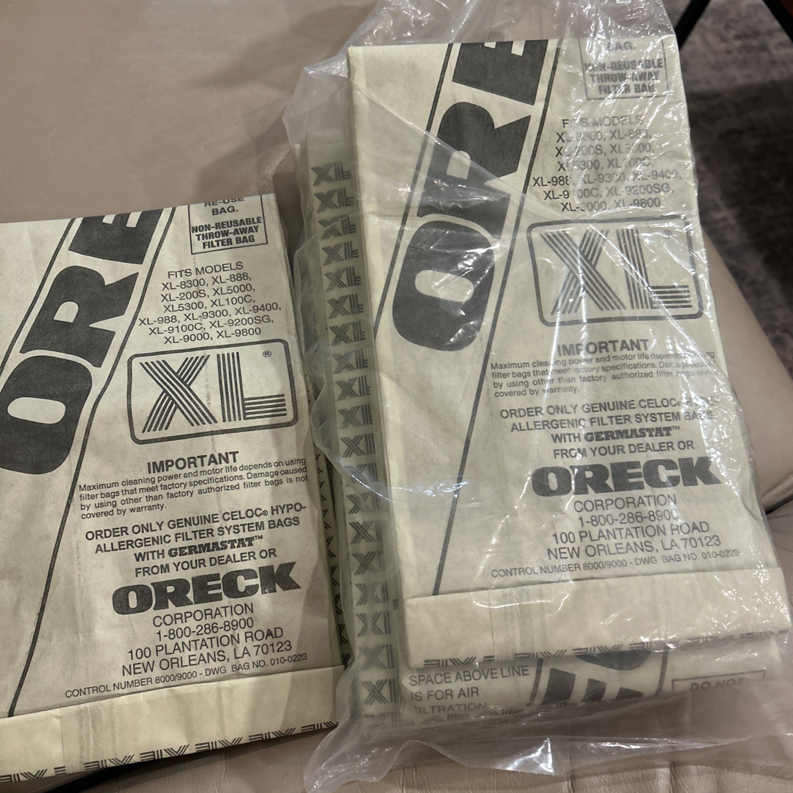 Pack of 11 Oreck XL Celoc Vacuum Cleaner Bags See Pictures For Which Models