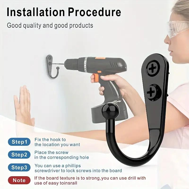 30set Alloy Hooks with Screws Wall Mounted Hanging Hangers for Coat Towel Bags