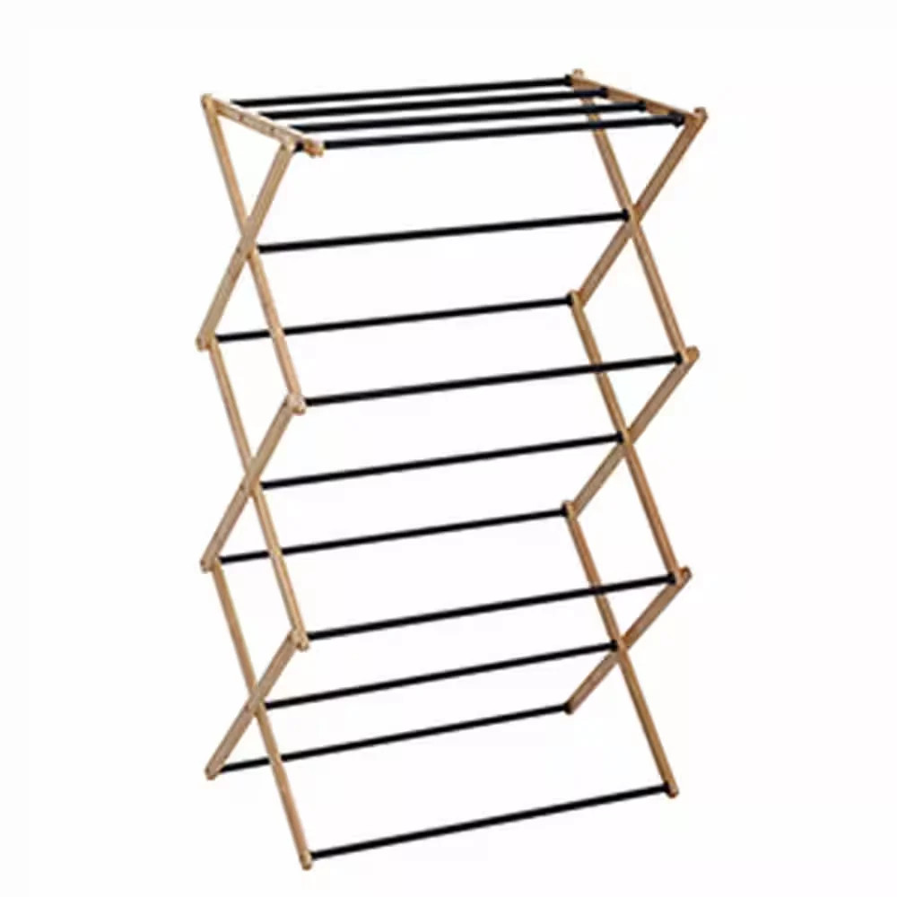 Household Essentials HE1200 Bamboo Folding Drying Rack 39×14 in Free Standing