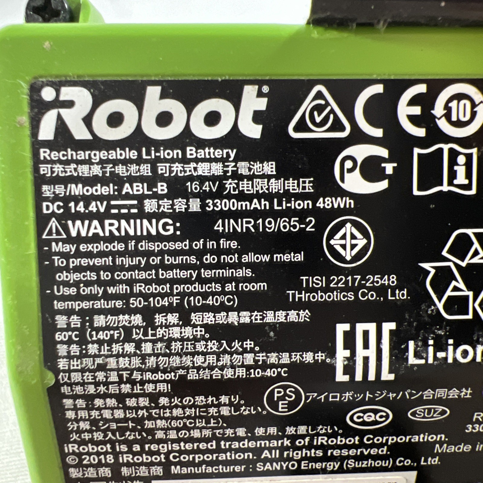 iRobot Roomba ABL-B S9 S9+ Plus Battery