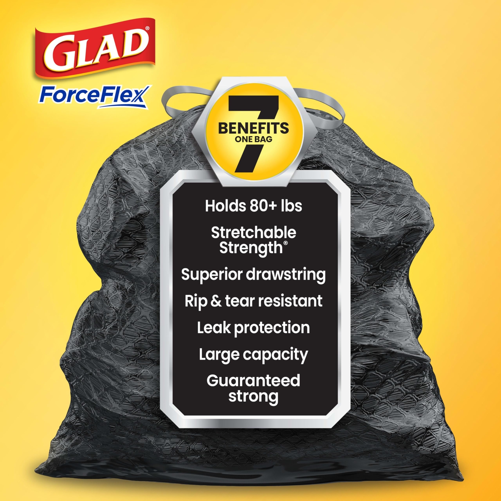 Glad ForceFlex Clorox 30 Gallon Trash Bags 50 Count Mountain Air Scent