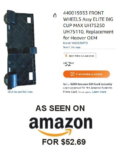 Hoover Front Wheel Carriage- High Performance, Swivel XL, Pet UH75110, UH75200 +