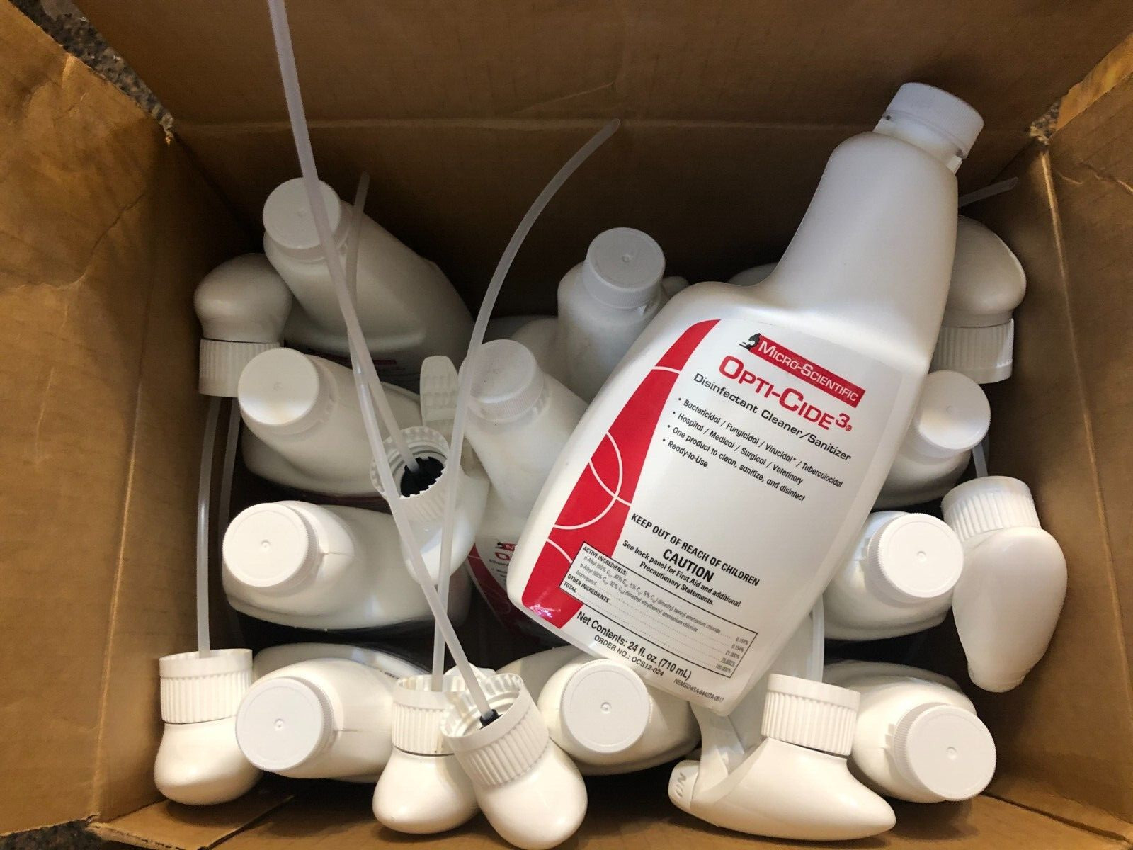 12 Bottles Micro-Scientific Opti-Cide 3 Healthcare Grade Cleaner 24 oz
