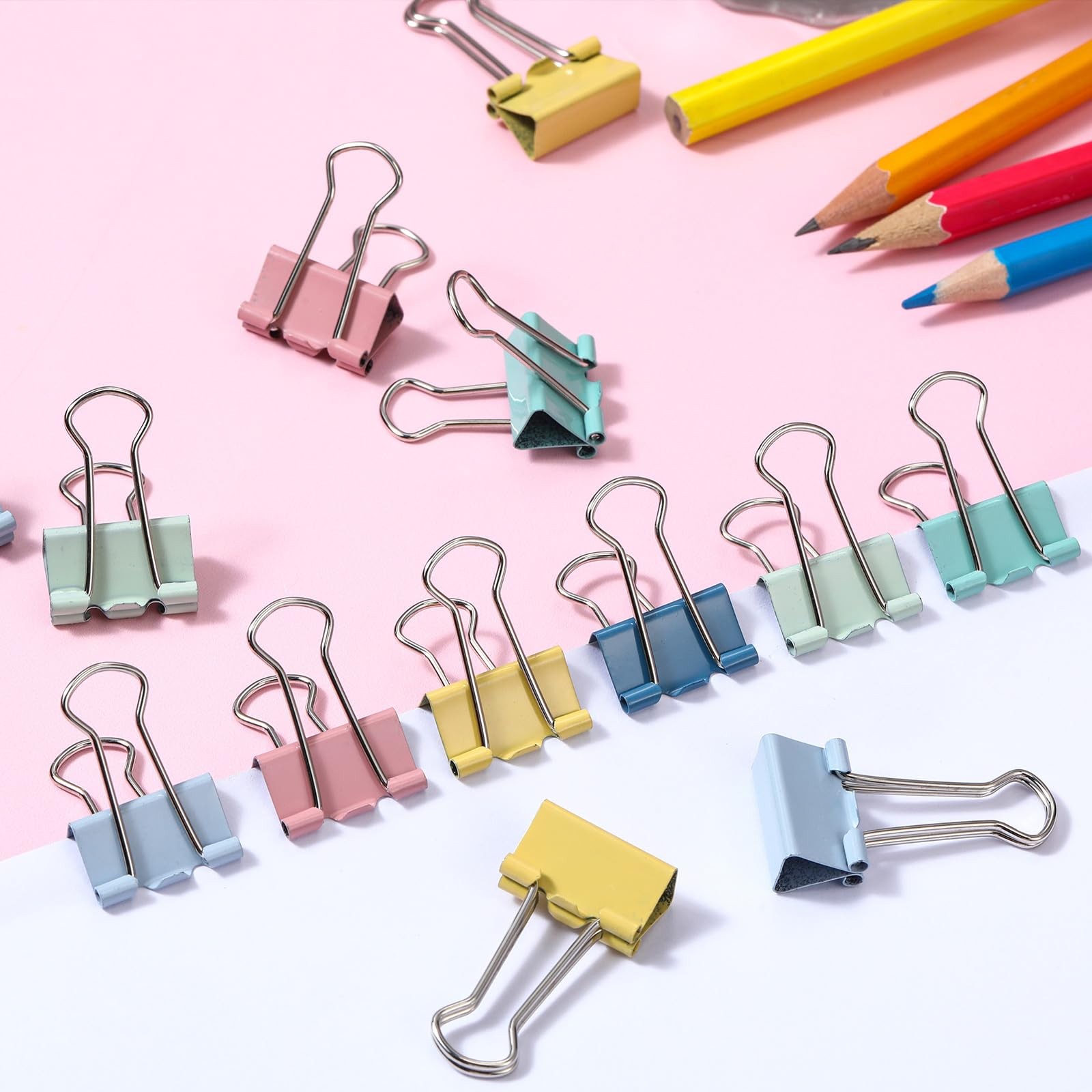 Humyoun 240 Pack Morandi 0.75 in Binder Clips Color Micro inches