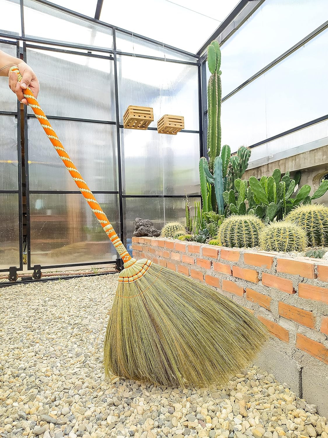 Asian Straw Broom Thai for Cleaning Floor,Housewarming Gift,Thai Vintage Retro G