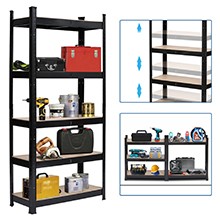 Heavy Duty 5-Tier Shelf Garage Shelvin Unit Steel Rack Storage Oragnizer Silver