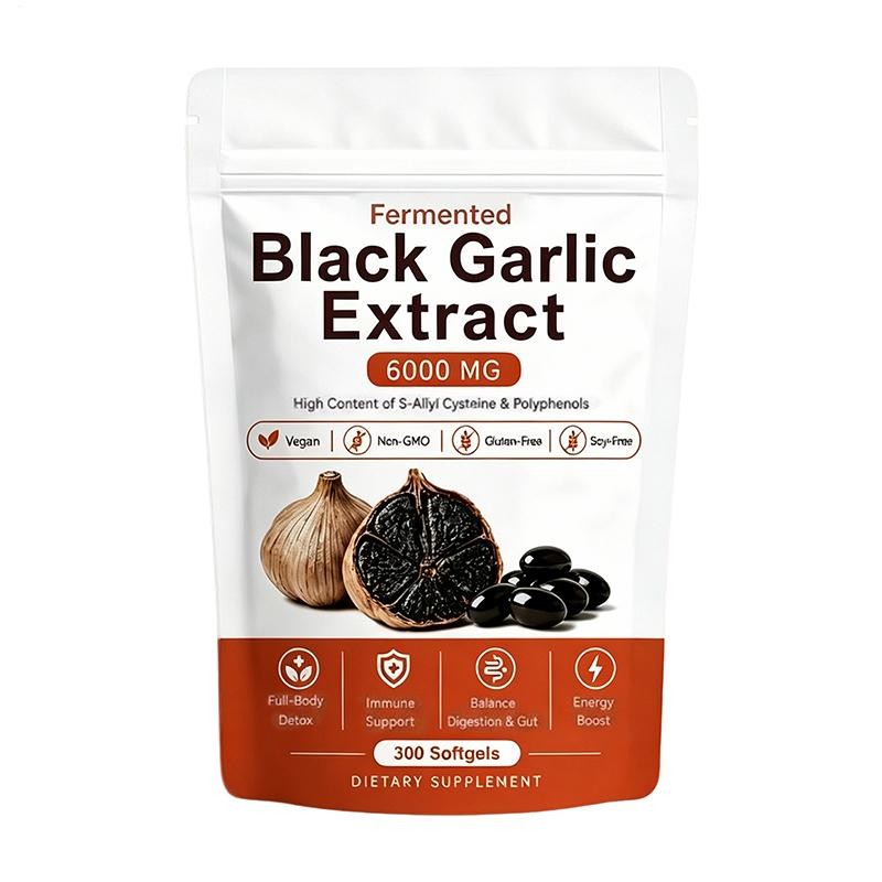 Fermented Garlic Extract 600mg Softgels (300 Count) – Odorless Aged Garlic Extra