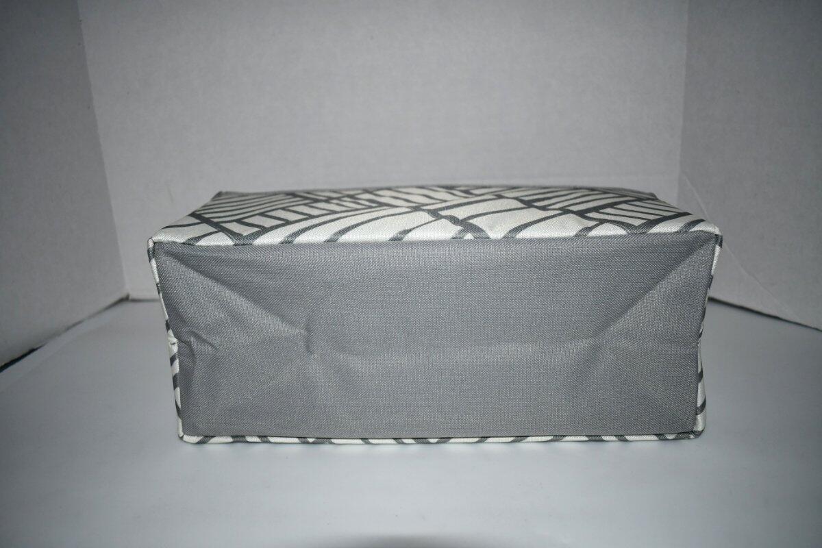 Thirty One Office Desk Organizer in Grey Patchwork With EMBROIDERY NWT