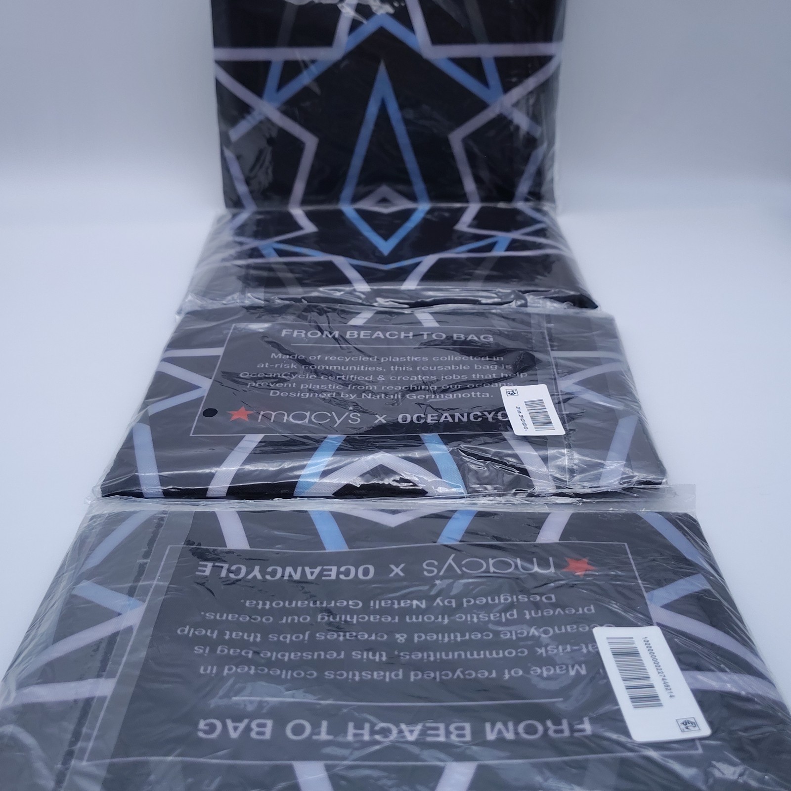 Macy’s X Oceancycle Reusable Geometric Rising Star Design Shopping Tote