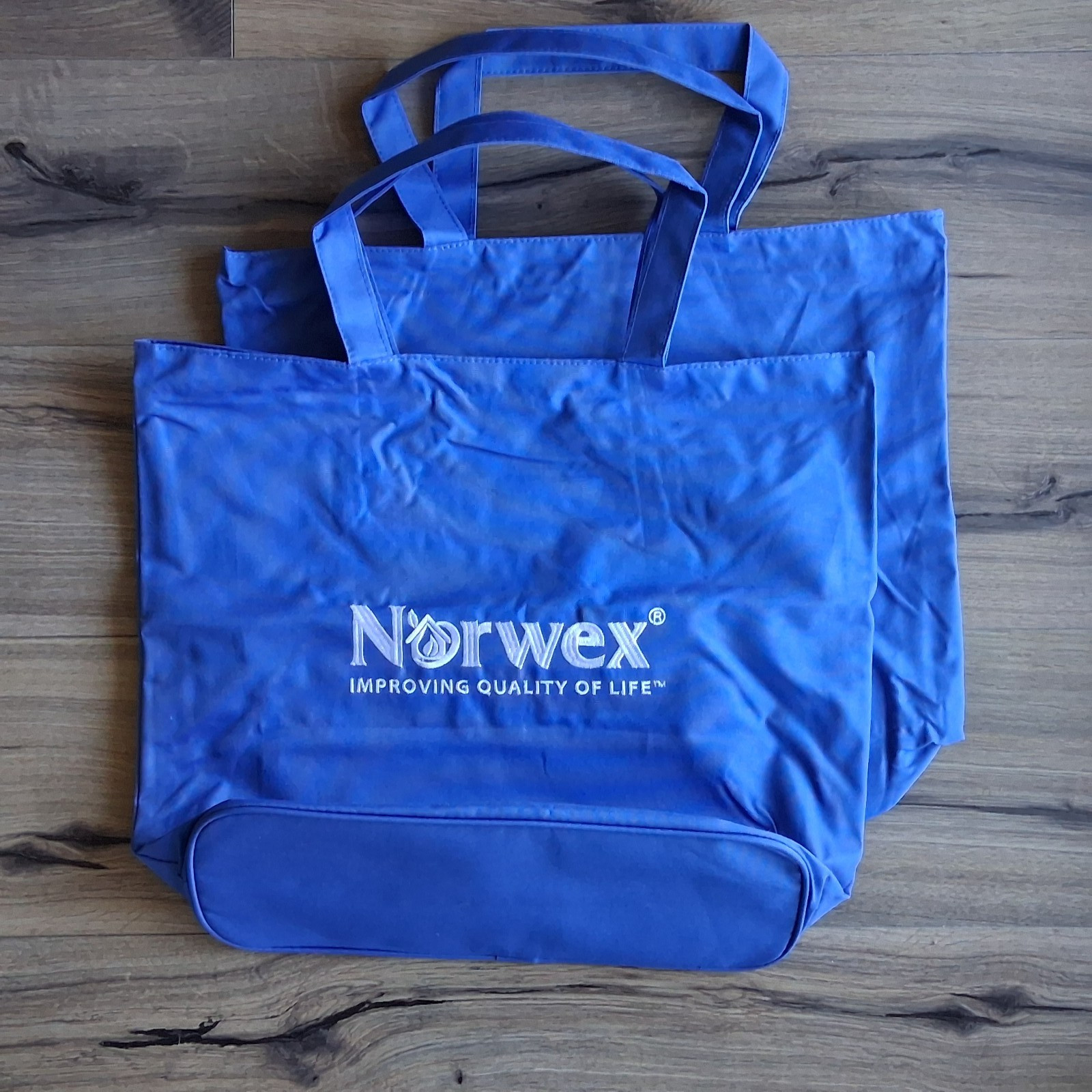 Norwex Branded Tote Bag | Royal Blue Zipper | 2-Pack | NEW Durable