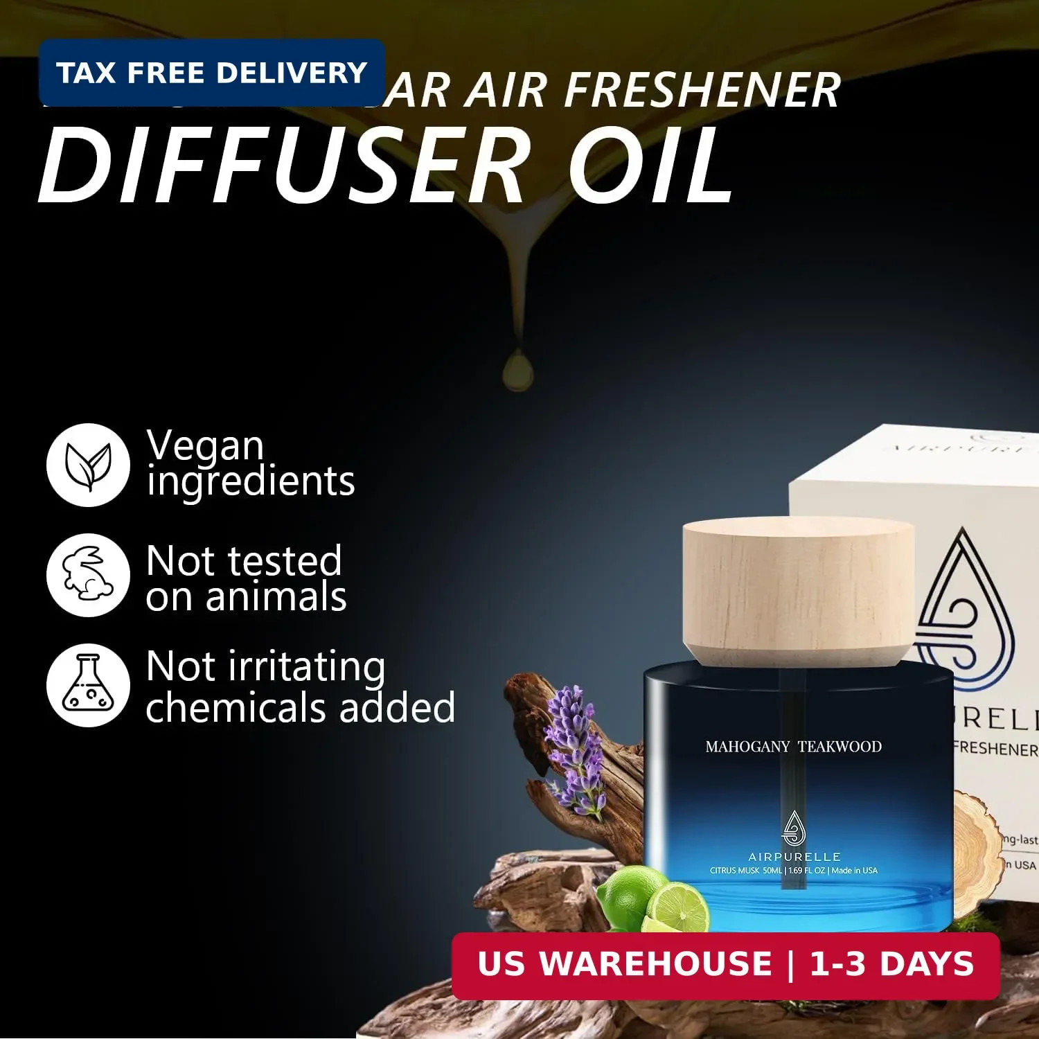 Car Air Freshener 50ML (1.7 FL OZ) Car Air Fresheners Perfume – Mahogany Teakwoo