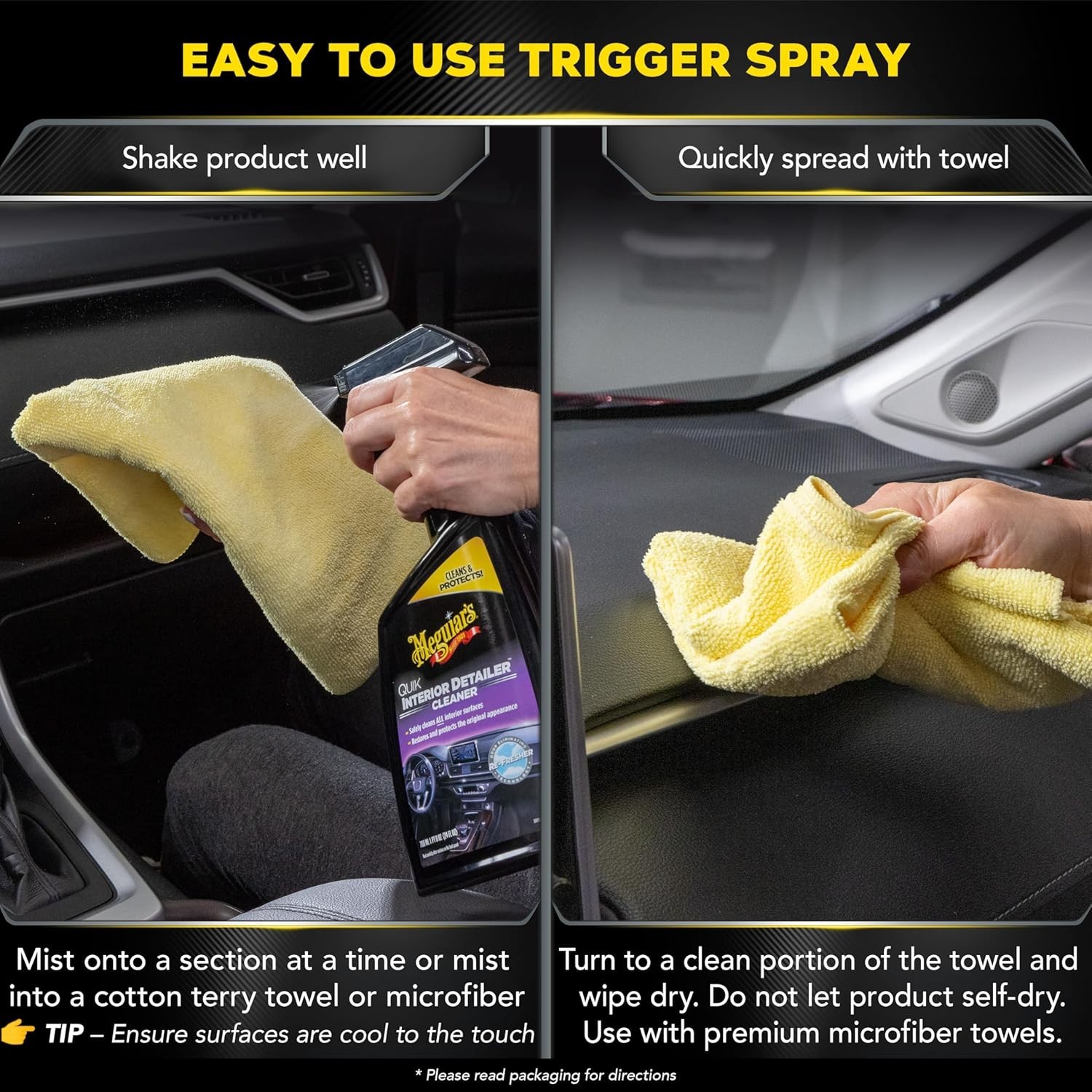 Quick Interior Detailer Cleaner Spray for Plastic Leather Vinyl 24oz