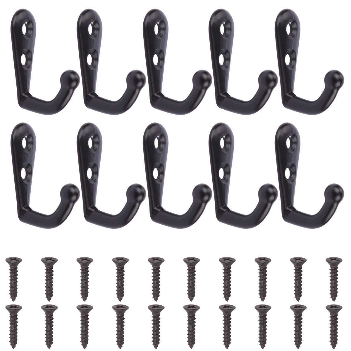 40Pack Hanging Metal Single Hook Clothes Hat Coat Robe Wall Door Hangers Hooks