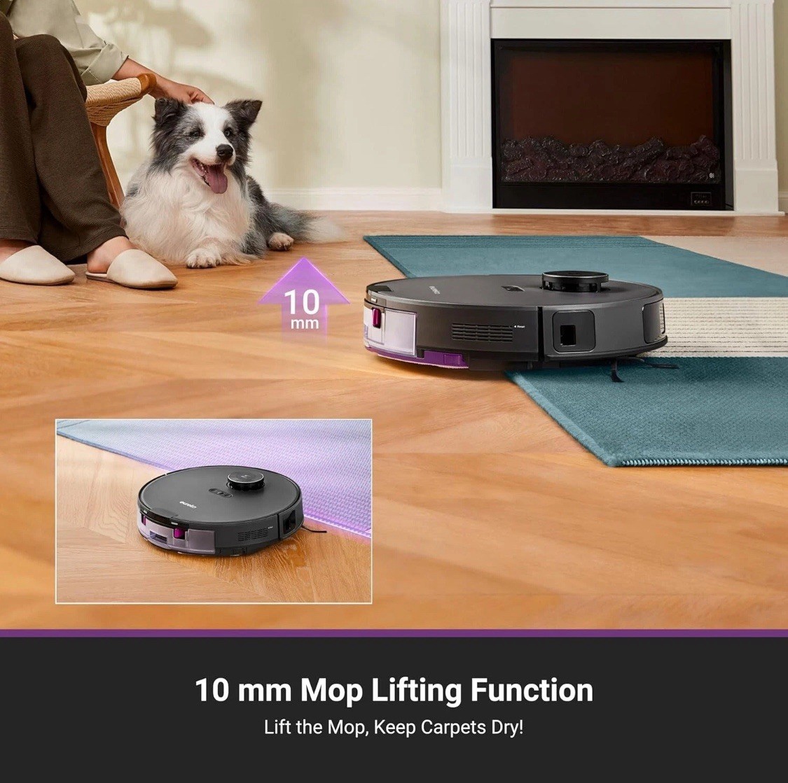 Eureka E20 Plus Robot Vacuum Mop Auto Empty 8000Pa LiDAR NERE20PLUSBK