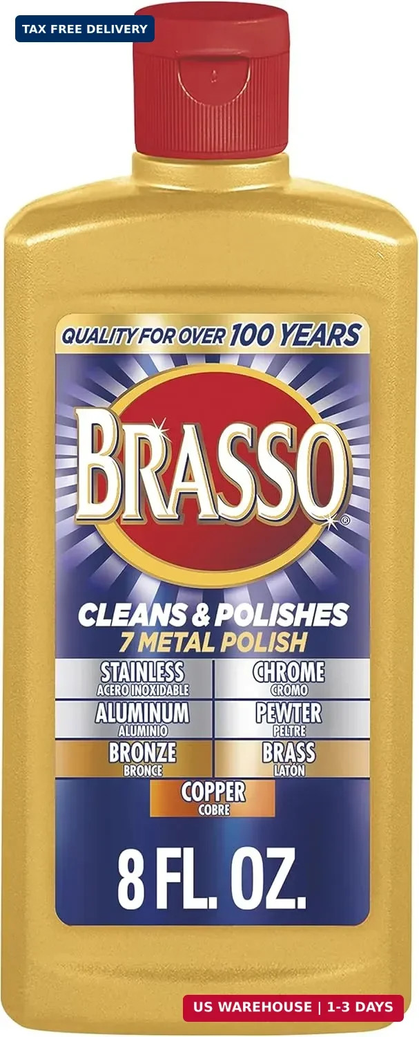 8 oz Brasso Metal Polish –All Purpose Cleaner for Brass, Bronze, Chrome & Copper