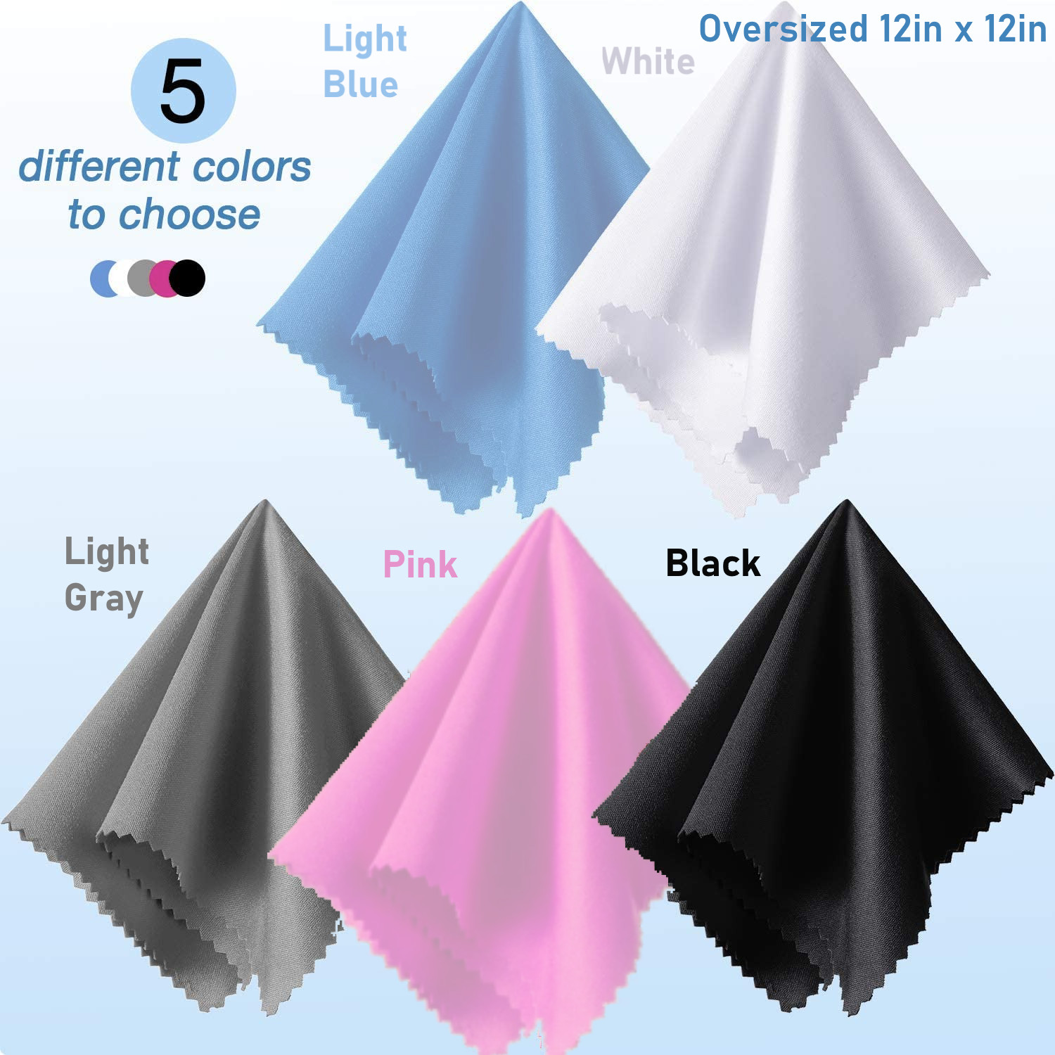Oversized Microfiber Cleaning Cloth 12″ X 12″ for Screens Lens Phone-Multicolor