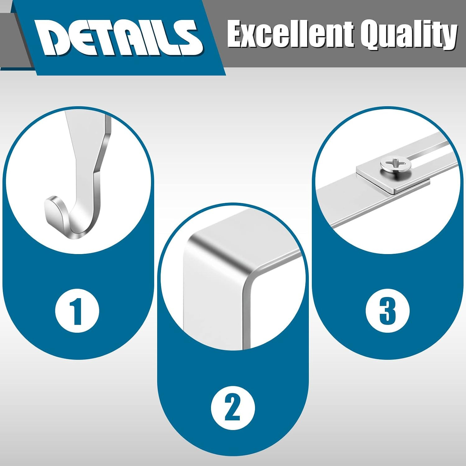 4 Pcs Adjustable Cubicle Hooks Metal Hangers,Silver,Classic | Fits 1.35-3.5 Inch
