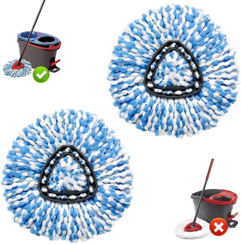 2 Pack Spin Mop Refills O-Cedar Rinse Clean 2-Tank System Replacement Heads