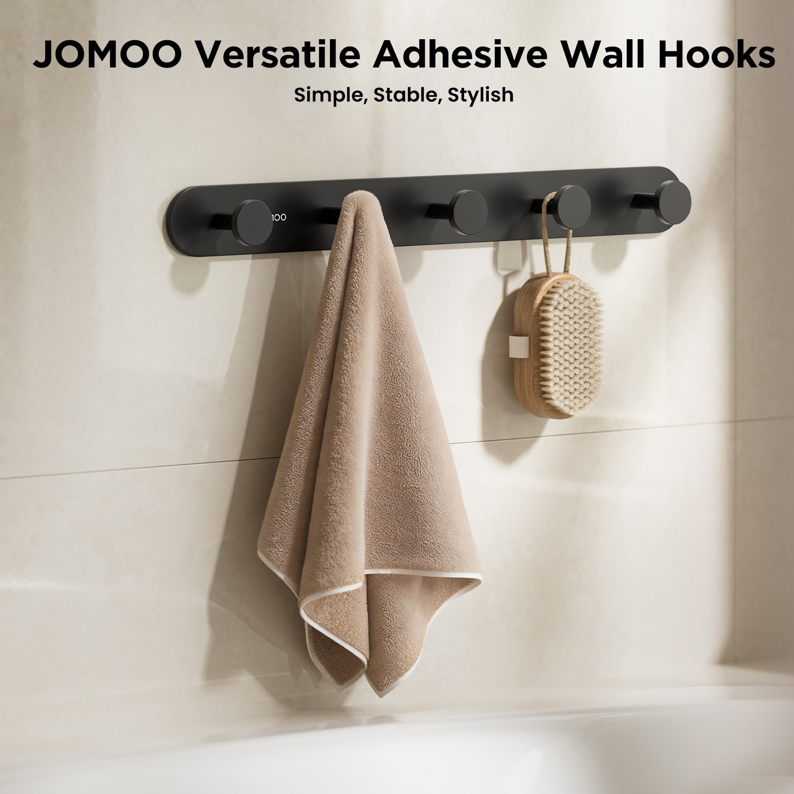 2 PCS Wall Hooks No Drill Bathroom Kitchen Towel Hook Heavy Duty 5KG
