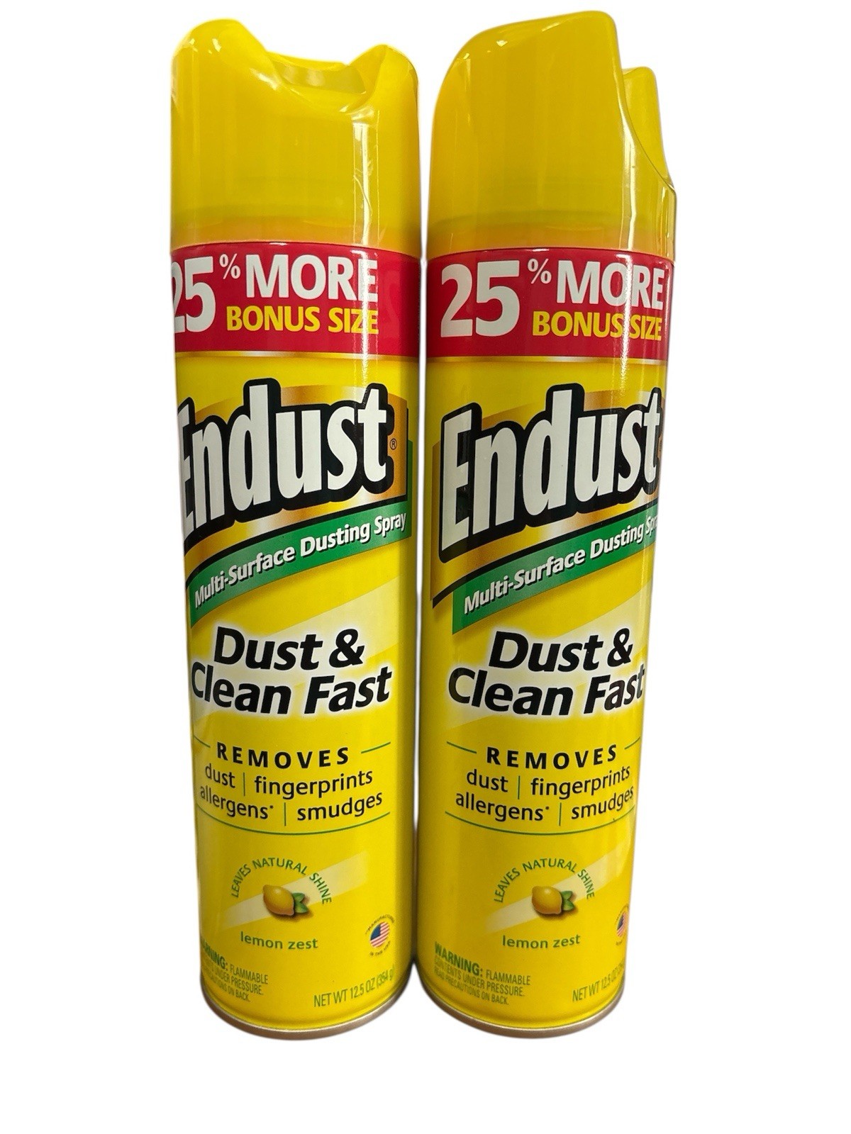 Endust Multi-Surface Dusting & Cleaning Spray, Lemon Zest 12.50 oz (Pack of 2)