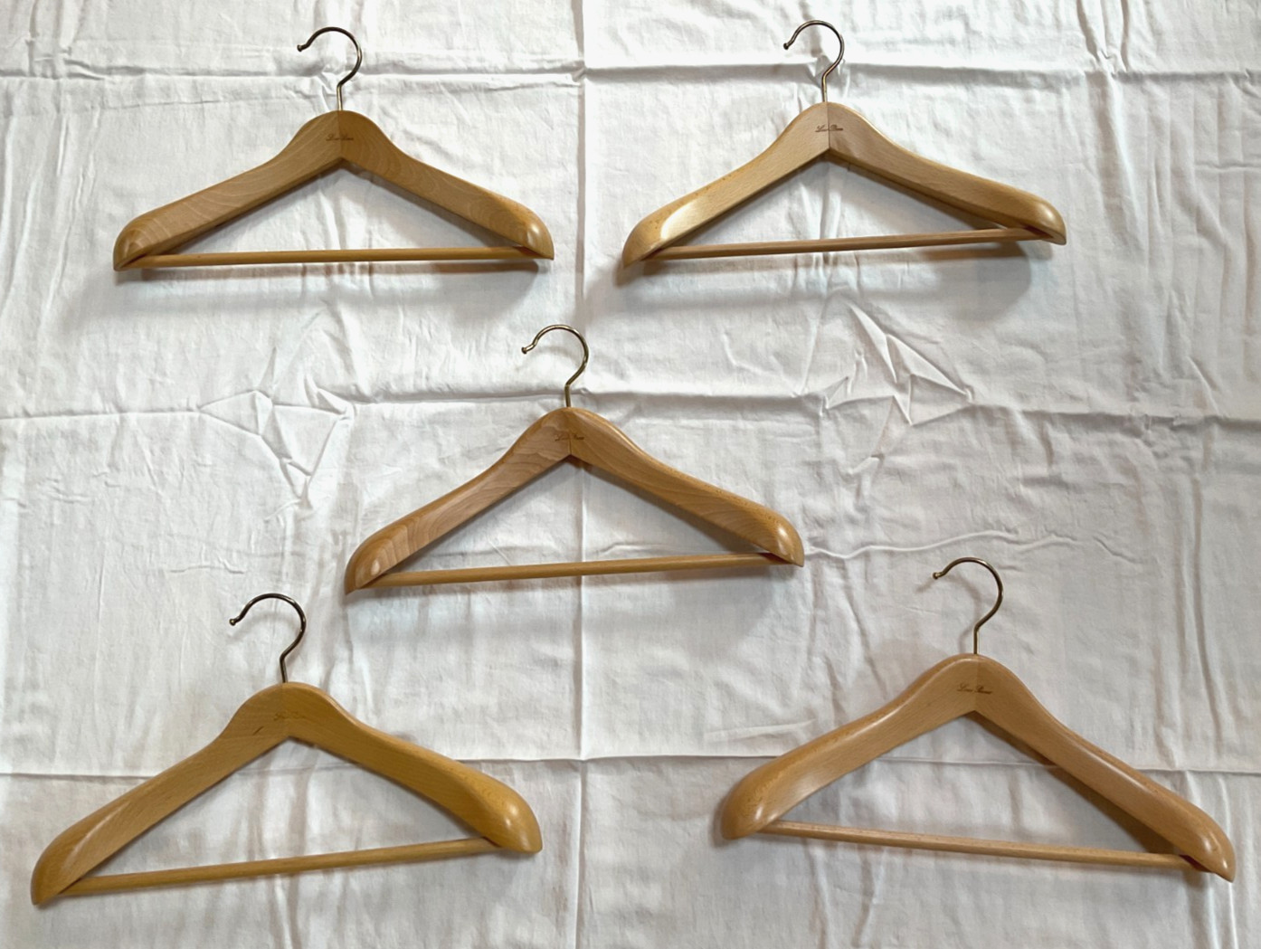 Lot of 5 Wood LORO PIANA Hangers