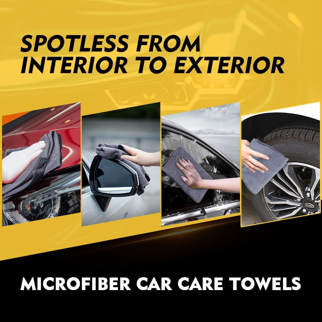 Microfiber Cleaning Cloths 12 Pack, Premium 16 X 16 Inch Microfiber Towel for Ca