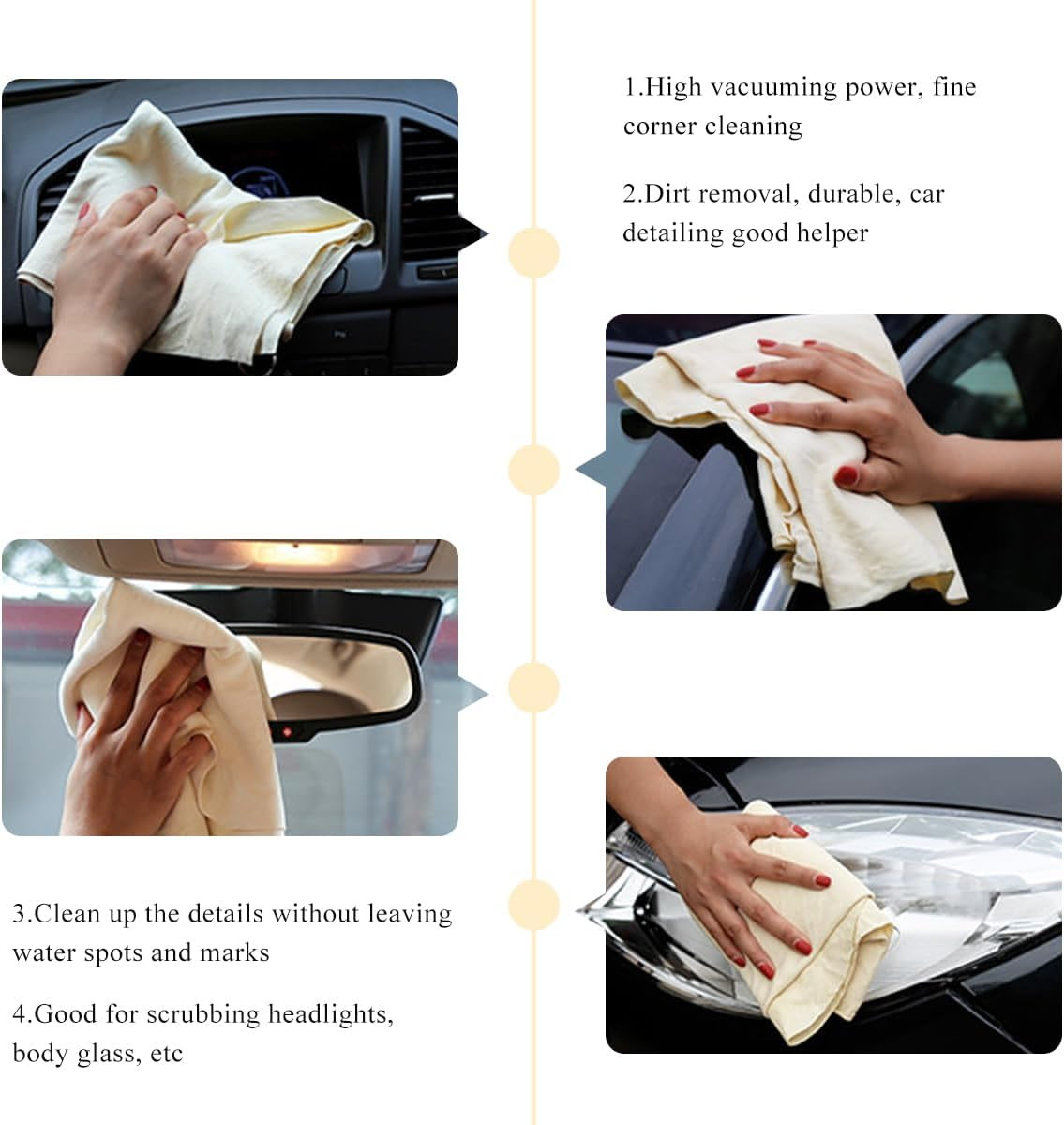 Chamois Cloth for Car, 23.6″ X 35.4″ Soft & Scratch-Free Shammy Cloth Car Drying
