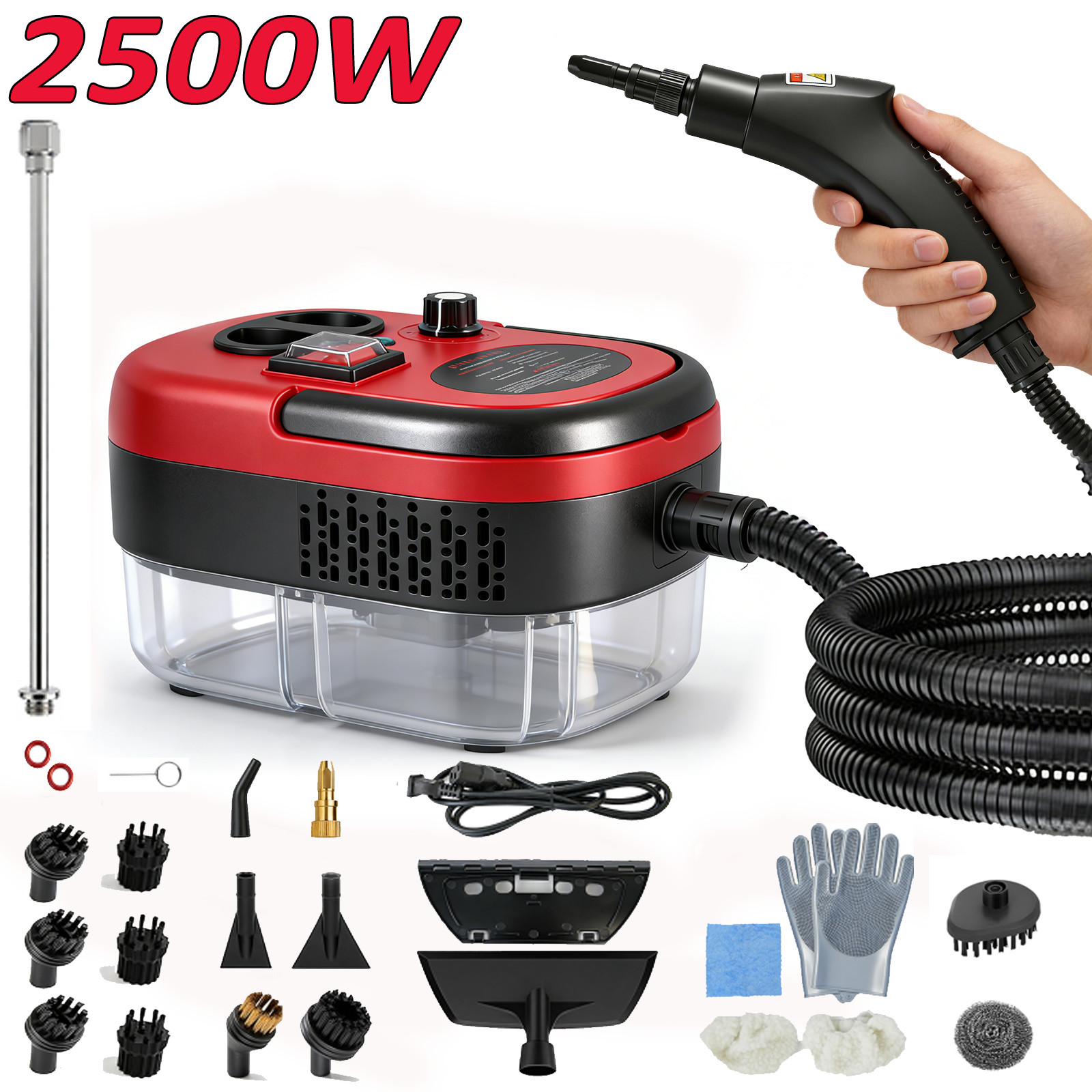 2500W Handheld Steam Cleaner Car Detailing Cleaning Machine Vehicle Auto Washer