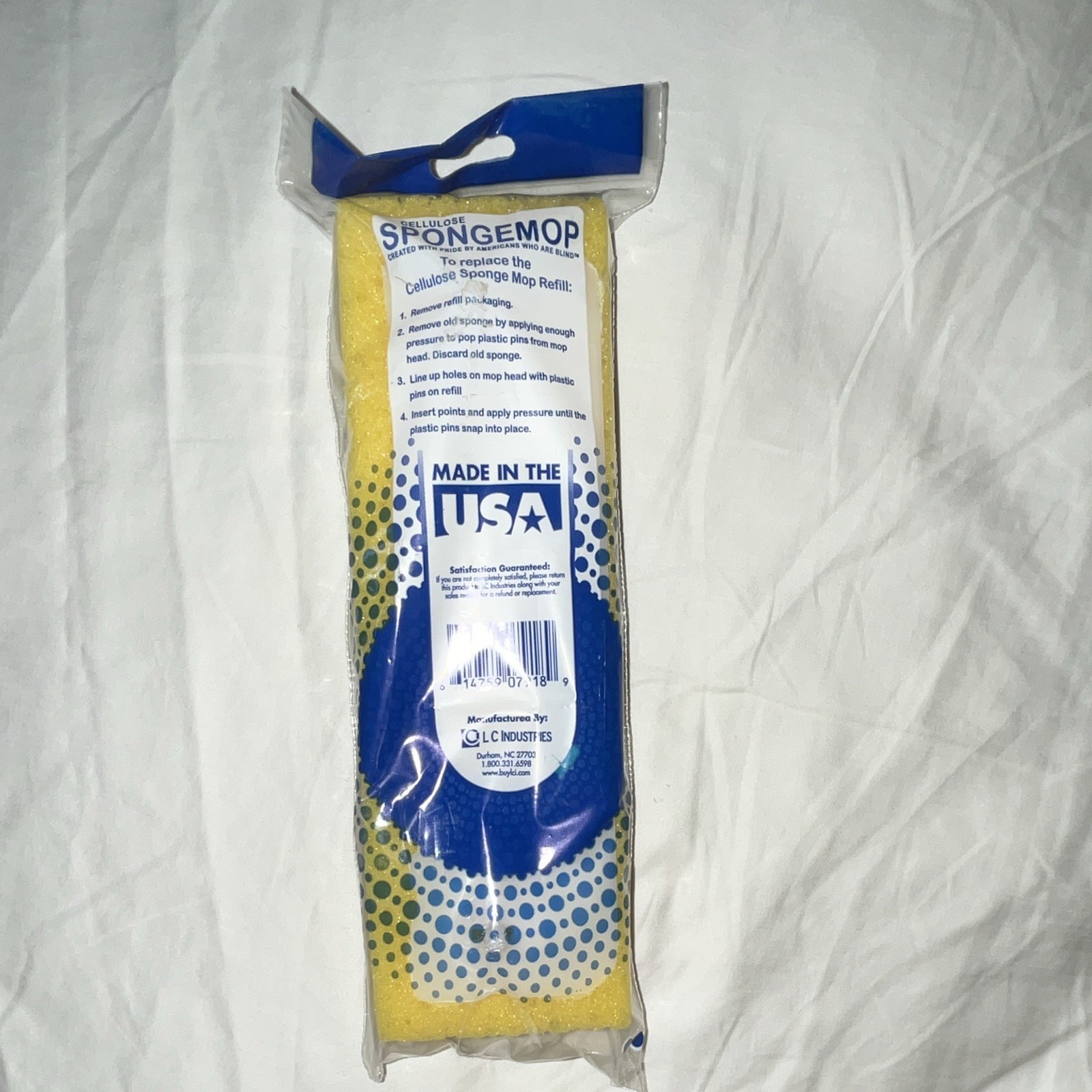 LC Industries Type G Cellulose Sponge Mop Refill Pad 105 Washes Yellow/Blue
