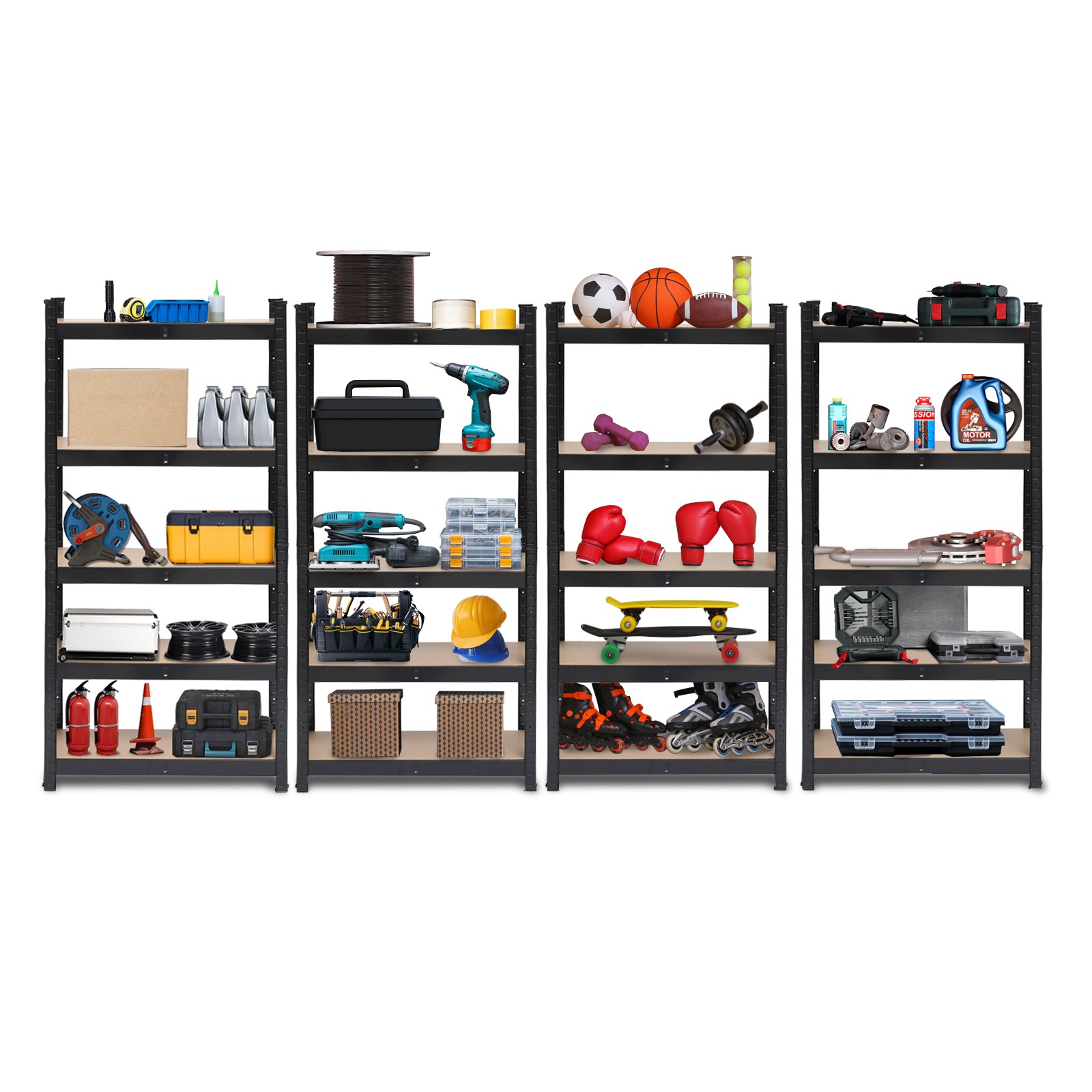 Heavy Duty 5-Tier Shelf Garage Shelvin Unit Steel Rack Storage Oragnizer Silver