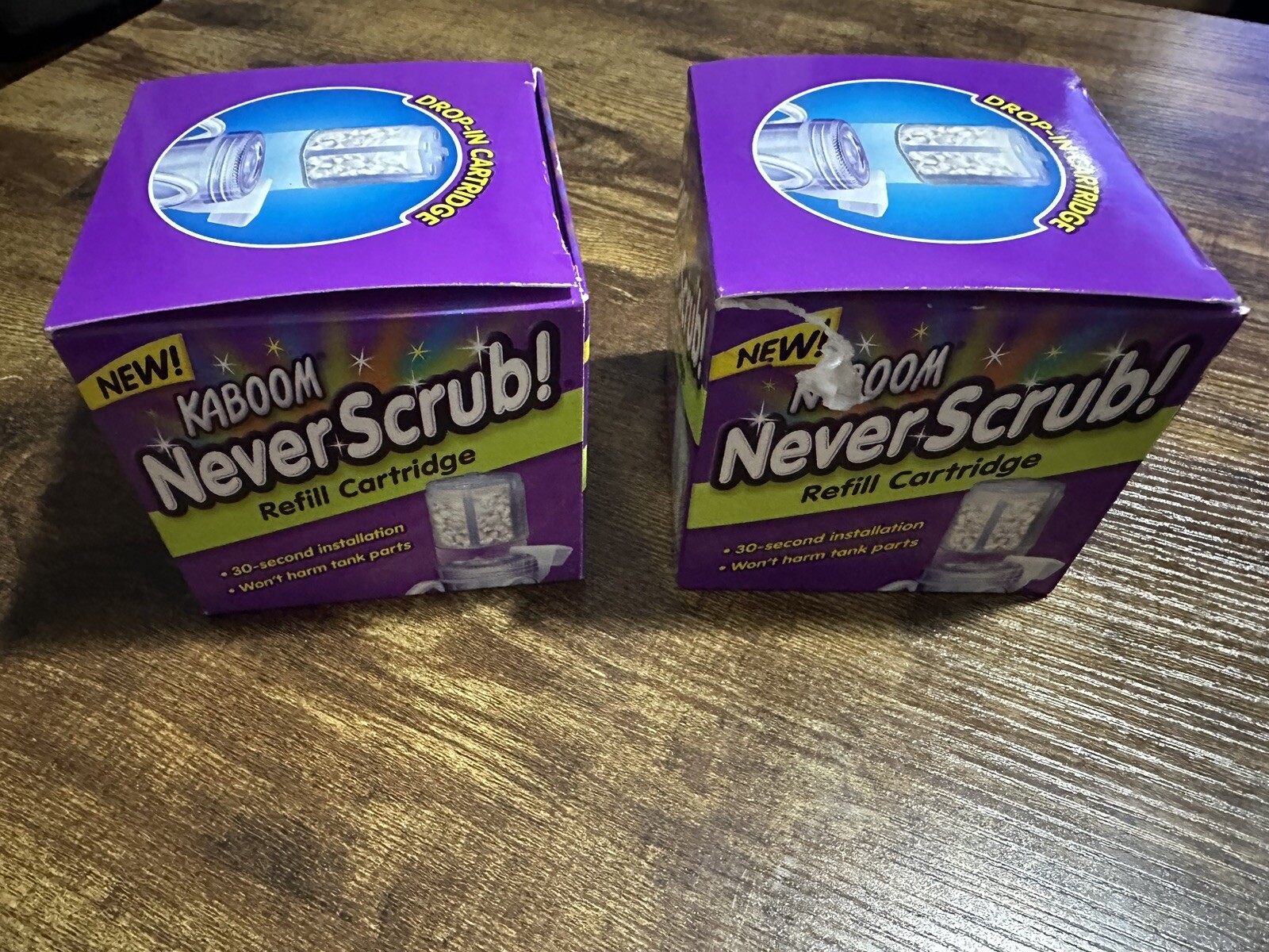 Lot Of 2 New Kaboom Never Scrub Refill Cartridges 35097 Drop-In 1.65oz