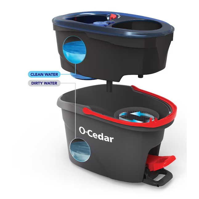 O-Cedar RinseClean Spin Mop With Bucket